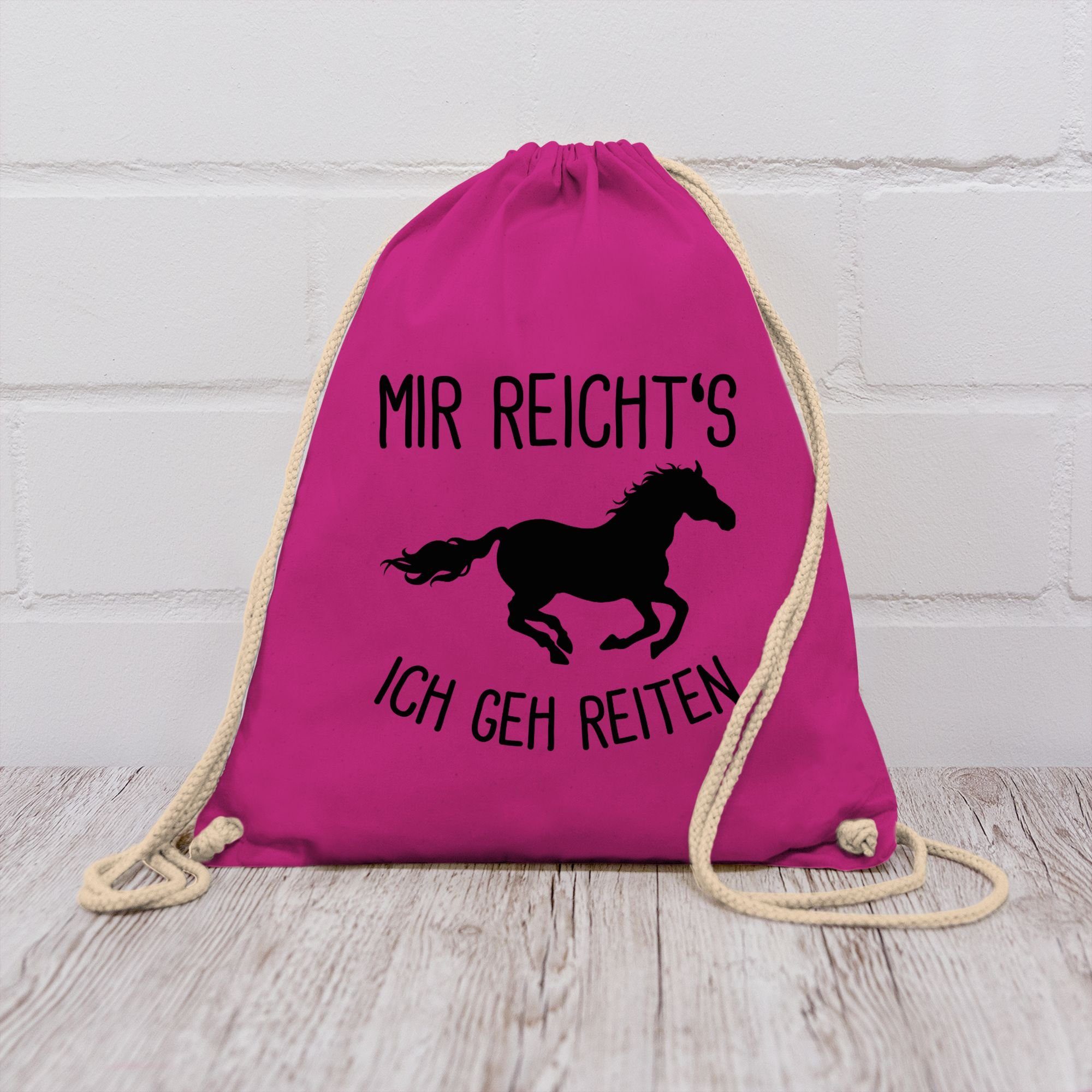 Shirtracer Turnbeutel Mir reichts ich geh Reiten mit Pferd I Geschenk Reiter I Pferdemädchen, Pferd & Pferde