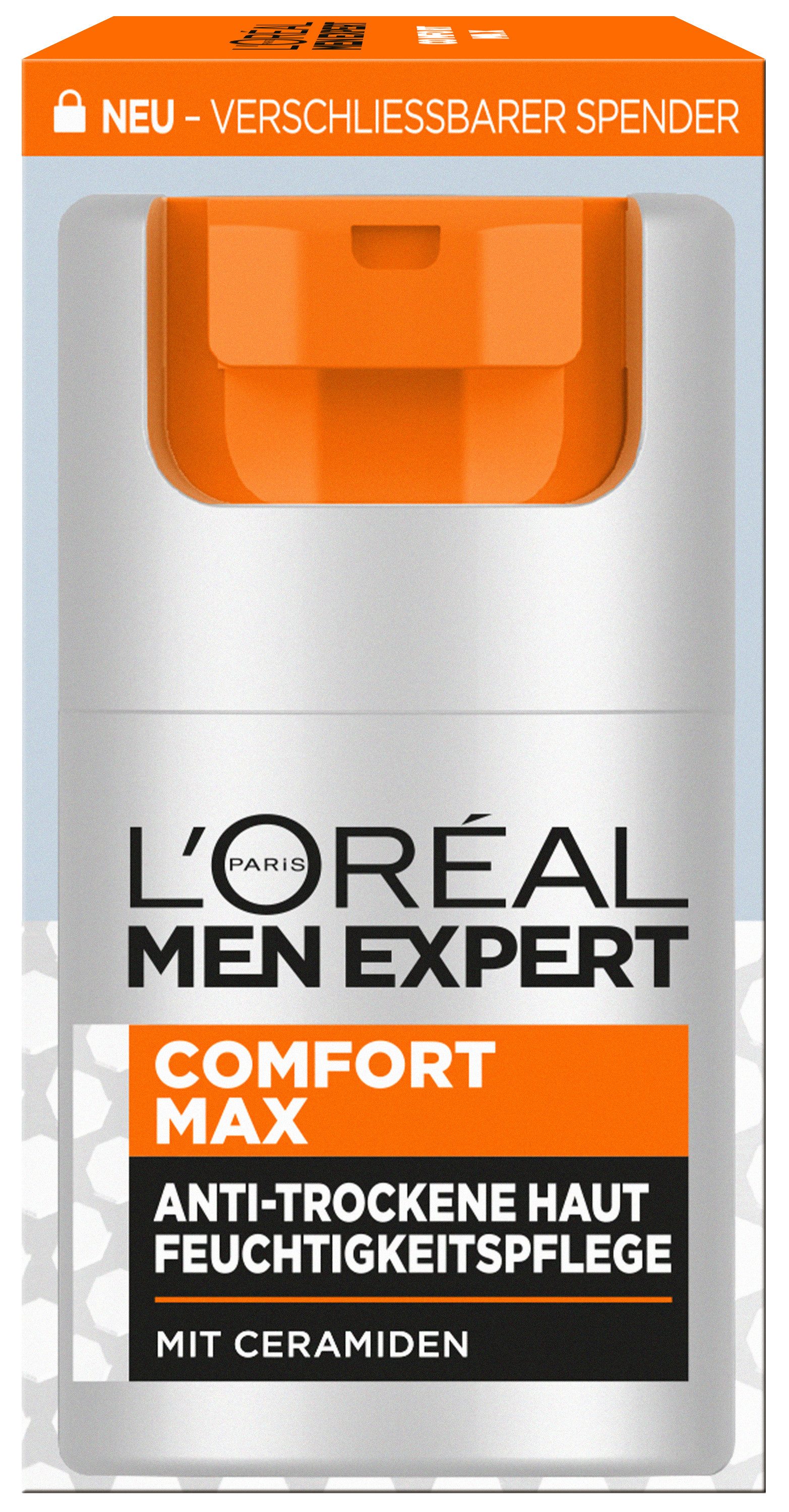 L'ORÉAL PARIS MEN EXPERT Gesichtsgel Comfort Max Feuchtigkeitspflege, für trockene Haut, feuchtigkeitsspendend, nicht klebend