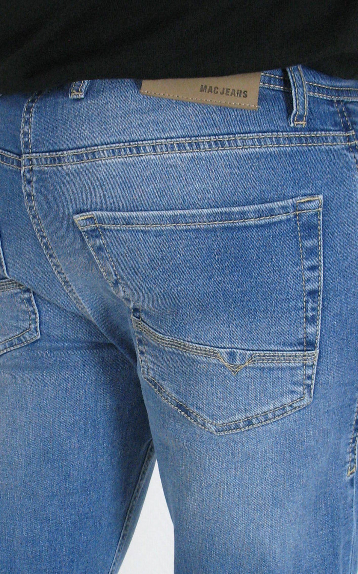 Denim MAC blue medium 5-Pocket-Jeans used Arne Stretch