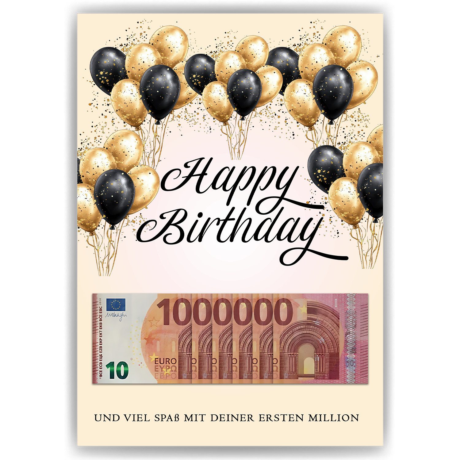 Tigerlino Poster Geburtstag Geldgeschenk erste Million Geschenk Geld lustig günstig online kaufen