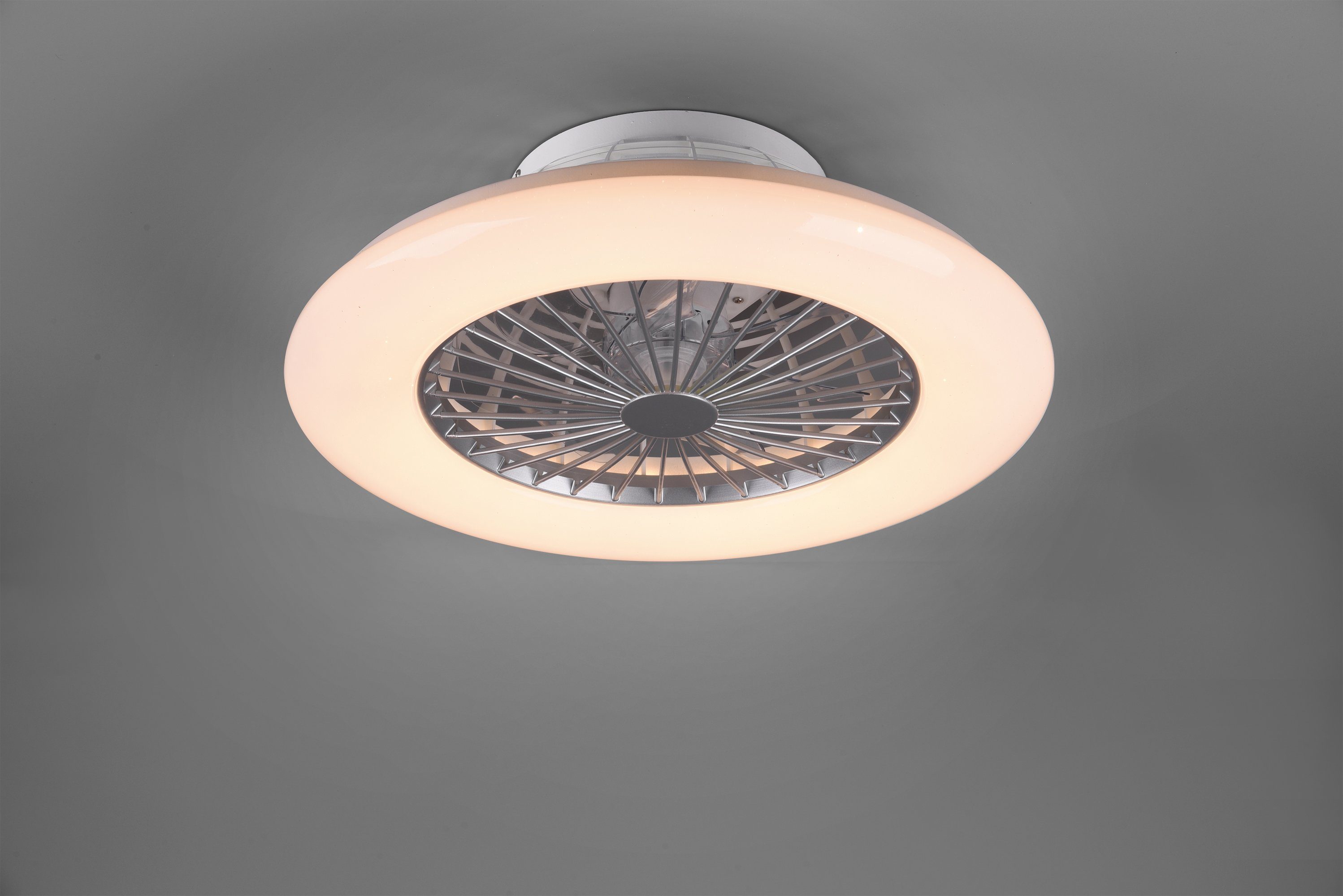 Ventilatorfunktion, LED LED weiß Timerfunktion, mit Stralsund, Fernbedienung., getrennt Leuchten Neutralweiß, fest Ventilator integriert, TRIO Ventilator, titanfarbig Leuchte/ Deckenleuchte schaltbar