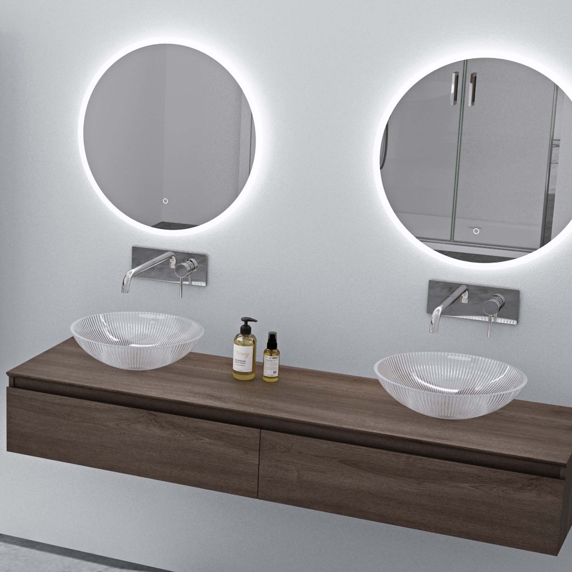 doporro Waschbecken Rund Kristallbecken Handwaschbecken Minerva01/06/07