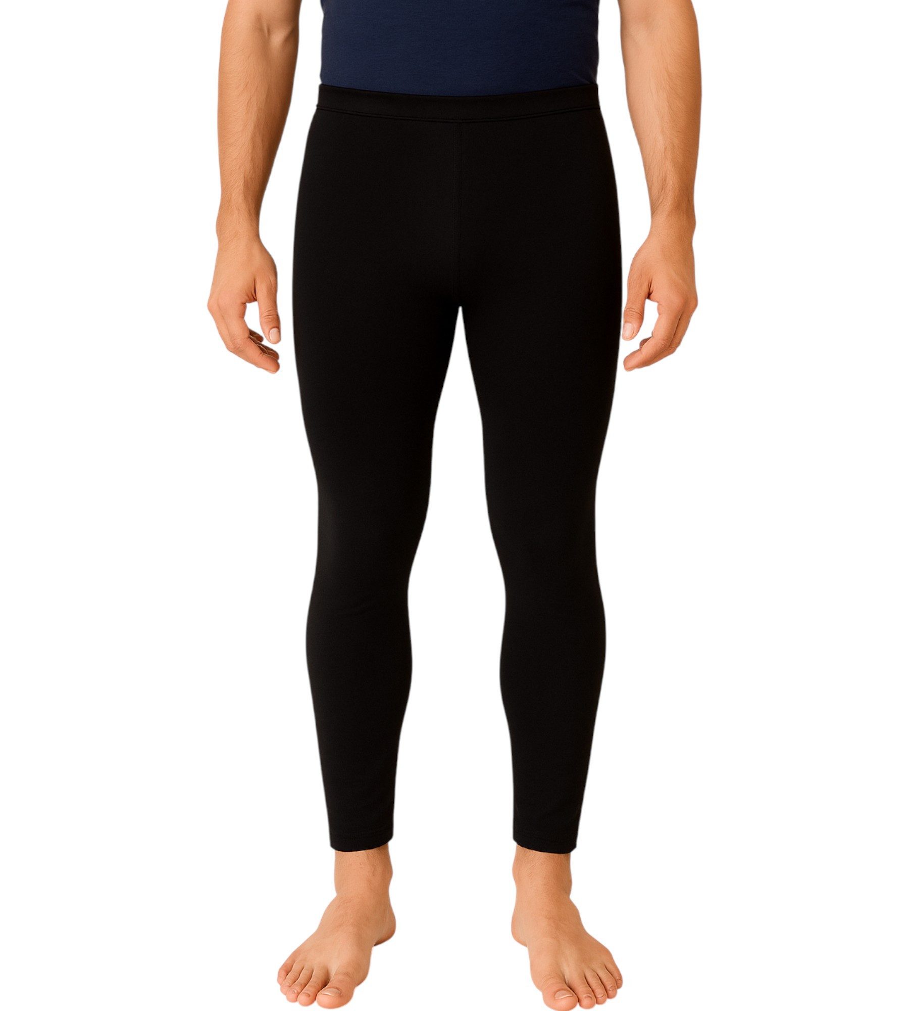 fashionshowcase Thermoleggings Herren 3er Pack gefütterte lange Unterhose Winter, Schwarz, elastisch