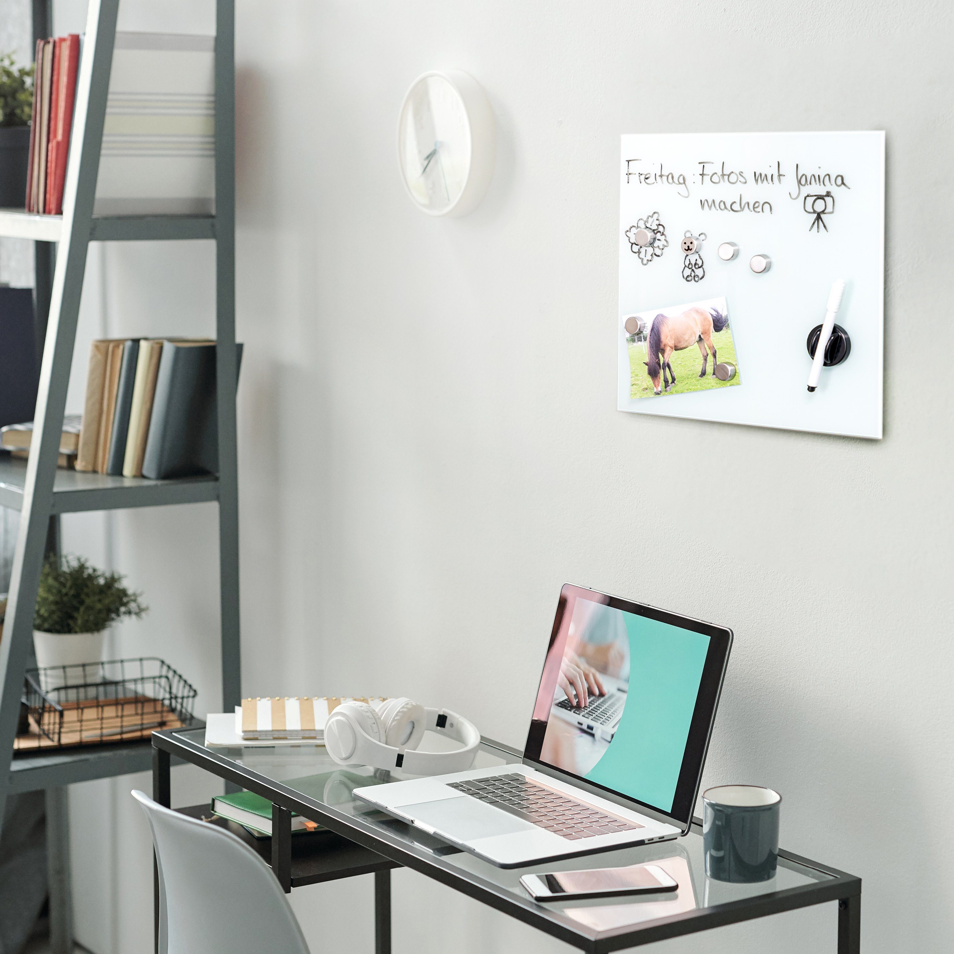 bremermann Magnettafel Magnettafel mit weißer Glasfront, 6 Magnete und 1 Ma günstig online kaufen