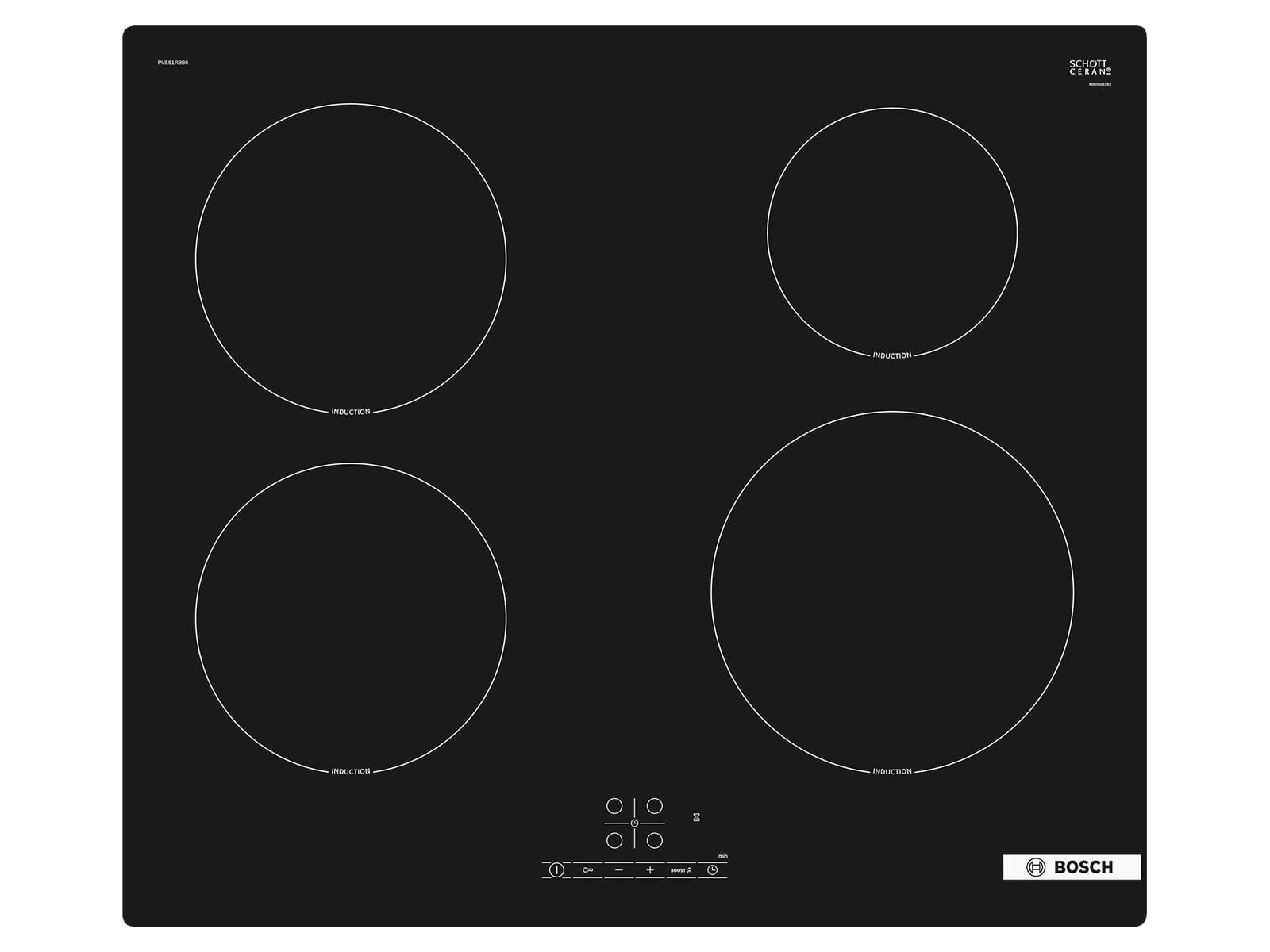 BOSCH Induktions-Kochfeld PUE61RBB6E, autark, Timer, TouchControl-Bedienung