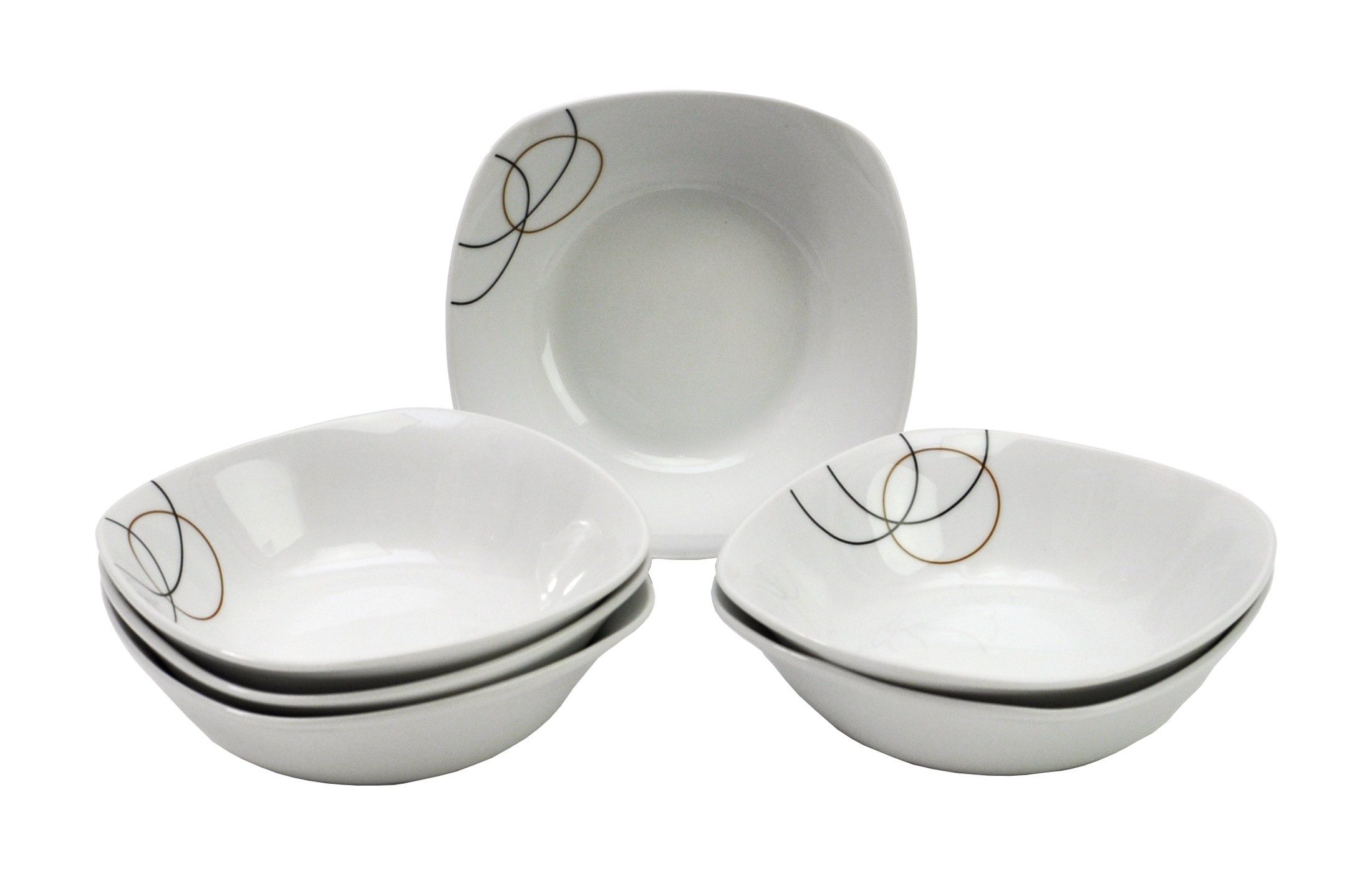 van Well Müslischale 6er Set Müsli- Salatschale Look 14,6cm, Porzellan