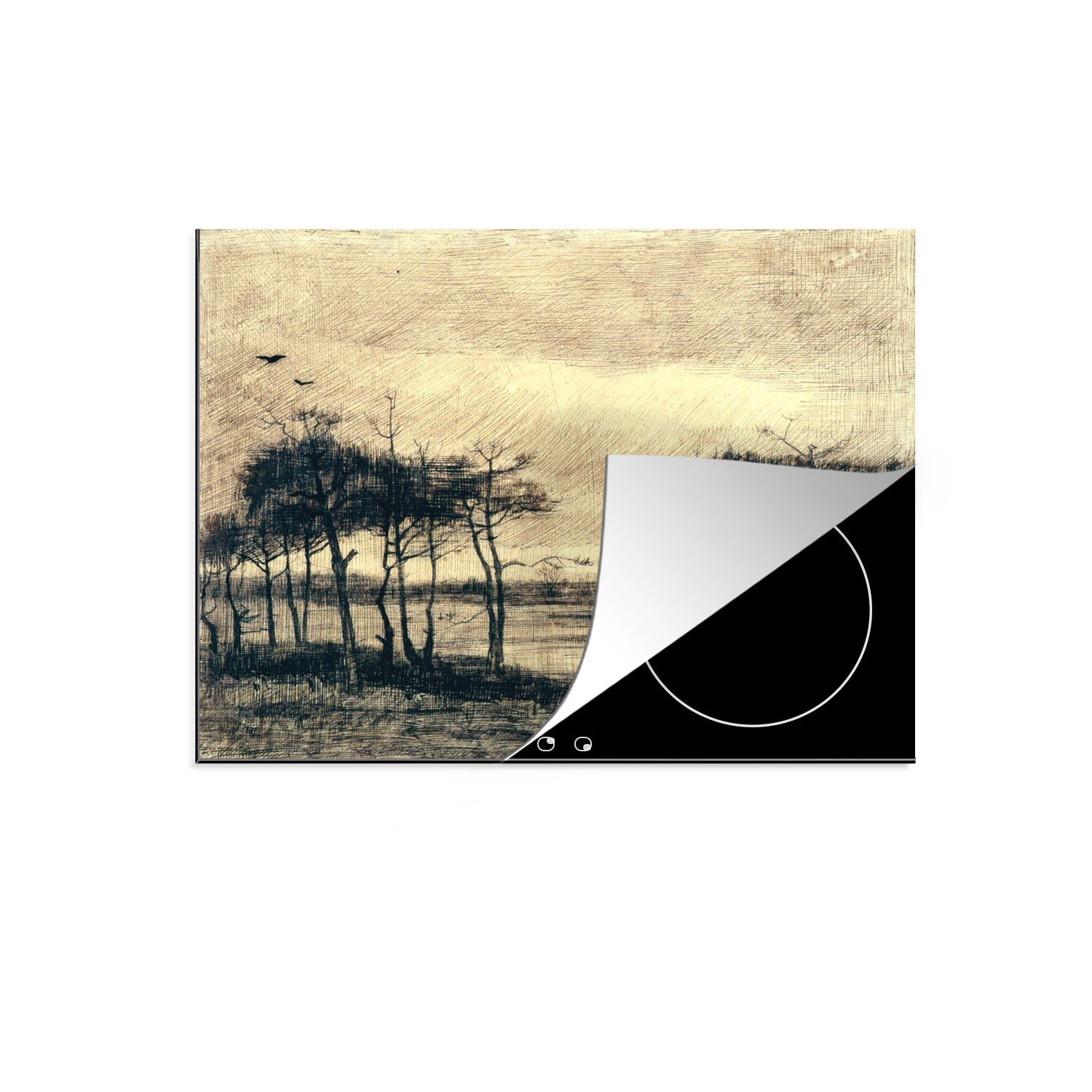 - MuchoWow für Vincent cm, Gogh, die im 59x52 tlg), Herdblende-/Abdeckplatte küche, van (1 Kiefern Induktionsmatte Vinyl, Sumpf Ceranfeldabdeckung