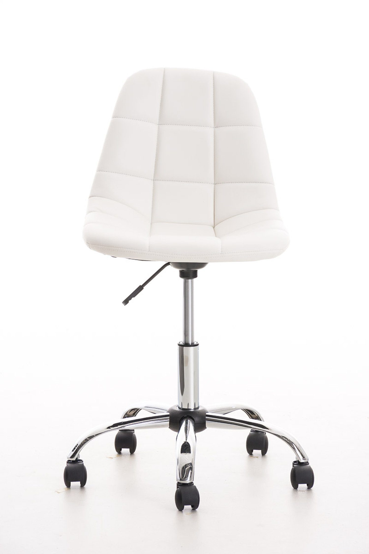 TPFLiving Bürostuhl höhenverstellbar Chefsessel, Sitzfläche: Kunstleder mit bequemer - drehbar Emily Rückenlehne und Gestell: 360° Metall - Konferenzstuhl), Drehstuhl, (Schreibtischstuhl, chrom weiß