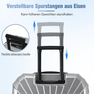 Flieks Trolleyset, 4 Rollen, (Set, 3 tlg., erweiterbar), Kofferset Hartschalen-Trolley Handgepäck Reisekoffer, PVC-Material