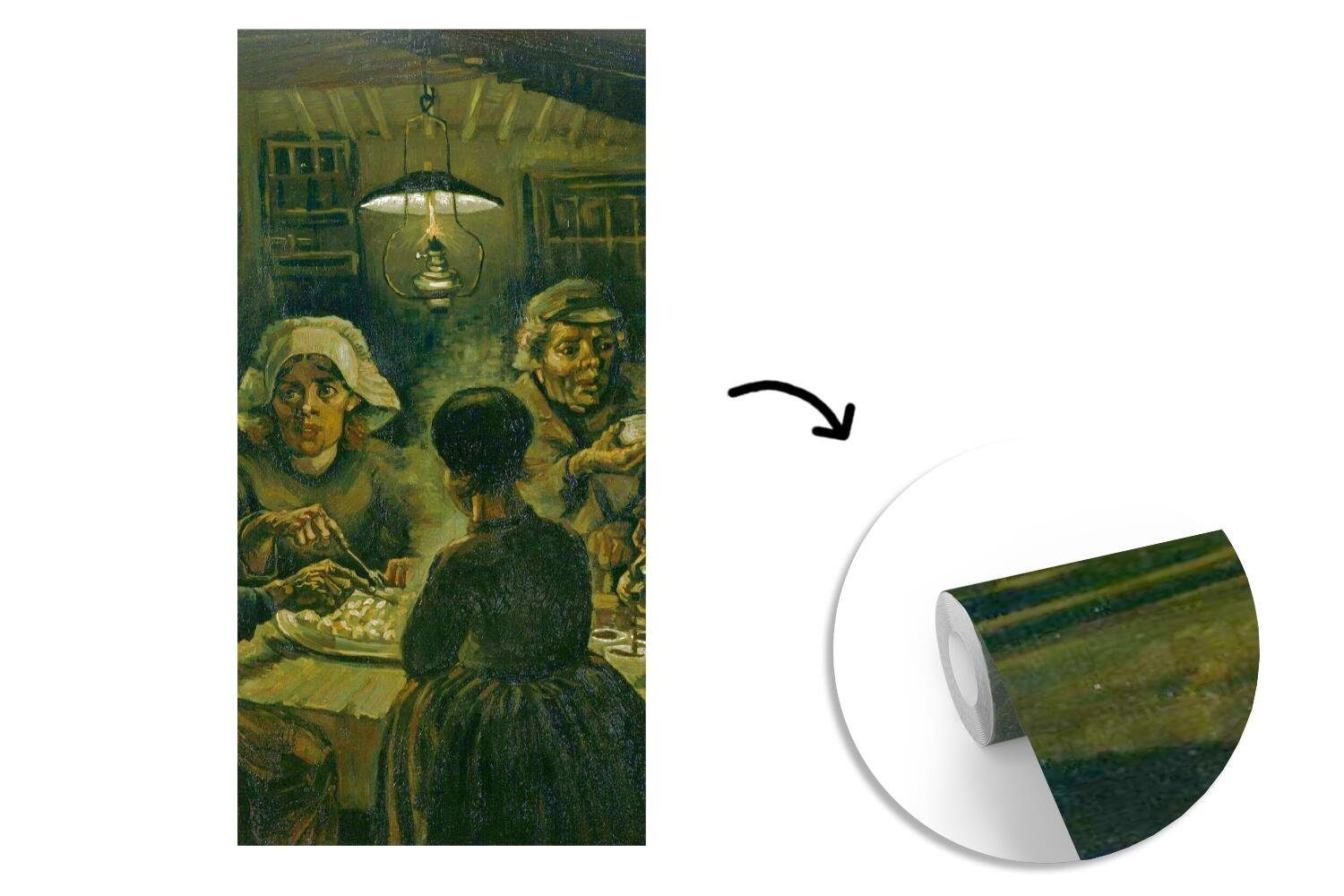 Küche, Wohnzimmer bedruckt, Matt, - Fototapete Fototapete Die MuchoWow Gogh, für Schlafzimmer Vliestapete (2 Kartoffelesser van St), Vincent