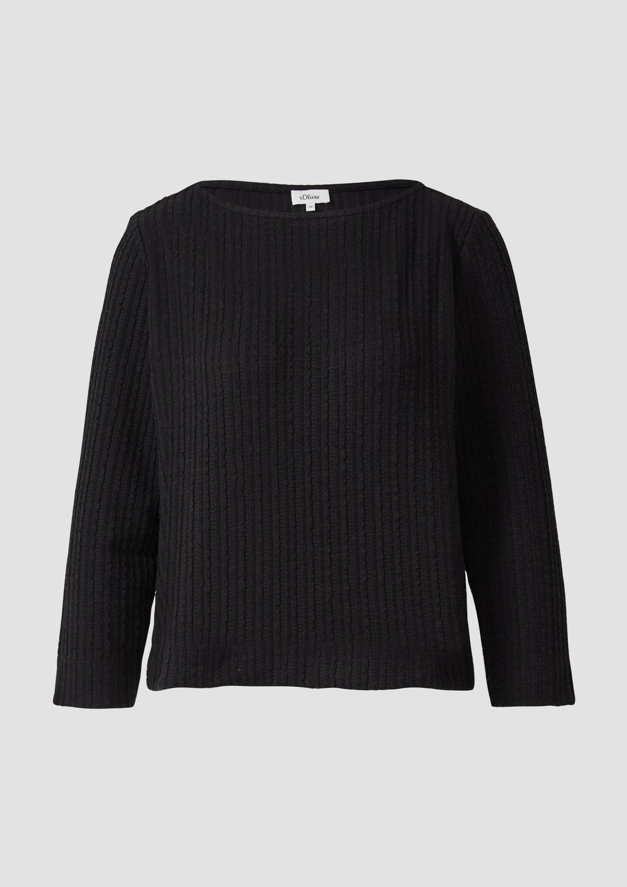 s.Oliver 3/4-Arm-Shirt T-Shirt Strukturiertes Shirt mit verkürztem Ärmel günstig online kaufen