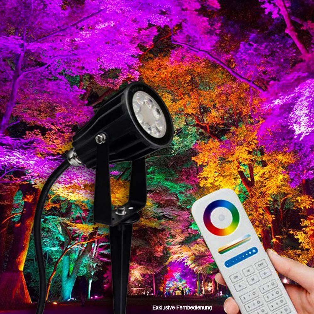 6W Spießstrahler LED Farbig Warmweiß iLight Kaltweiß Weiß RGB iLight CCT - & Schwarz, + Gartenstrahler