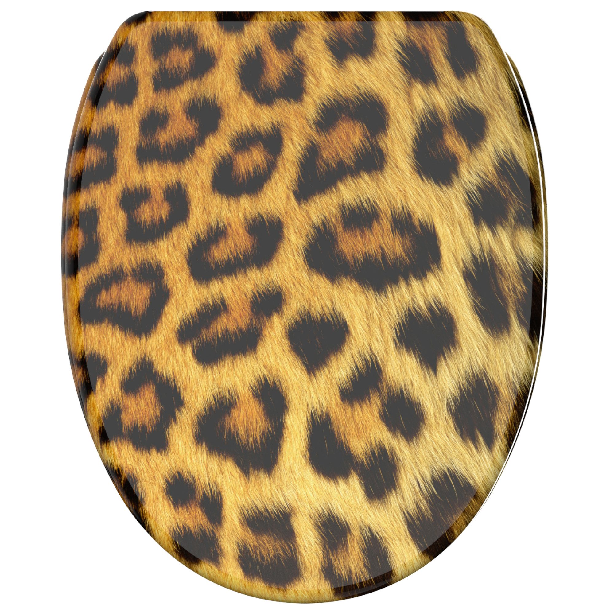 Sanilo WC-Sitz Leopardenfell mit Absenkautomatik & Quick Release, Premium Toilettendeckel, abnehmbar, leichte Montage von oben