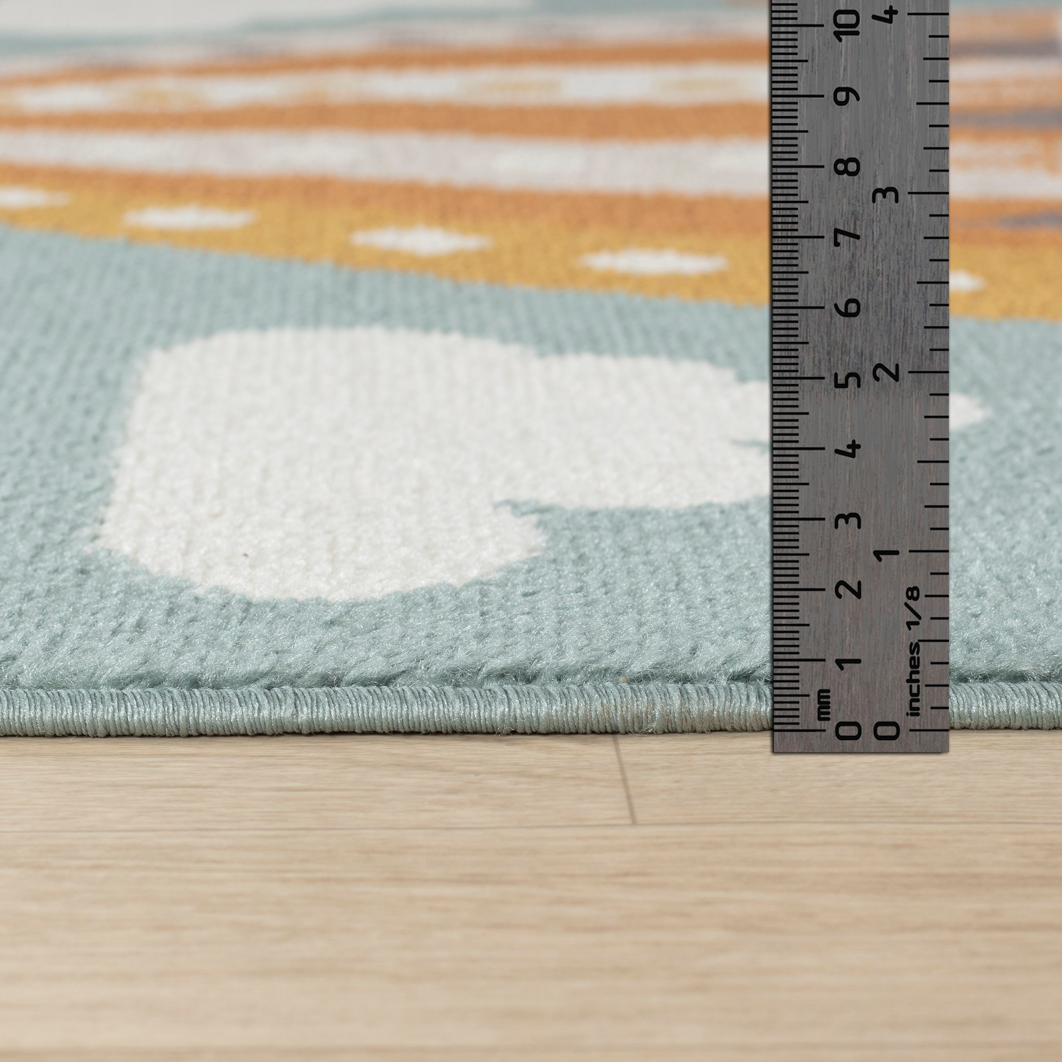 Livabliss Teppich CENON, rund, Höhe: 12,7 mm, Kinderteppich mit kreativem und farbenfrohem Design