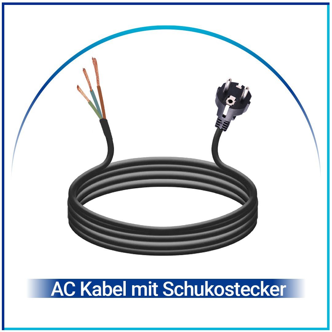 SOLAR-HOOK etm Schuko-Stecker AC Anschlusskabel 15M mit Schukostecker