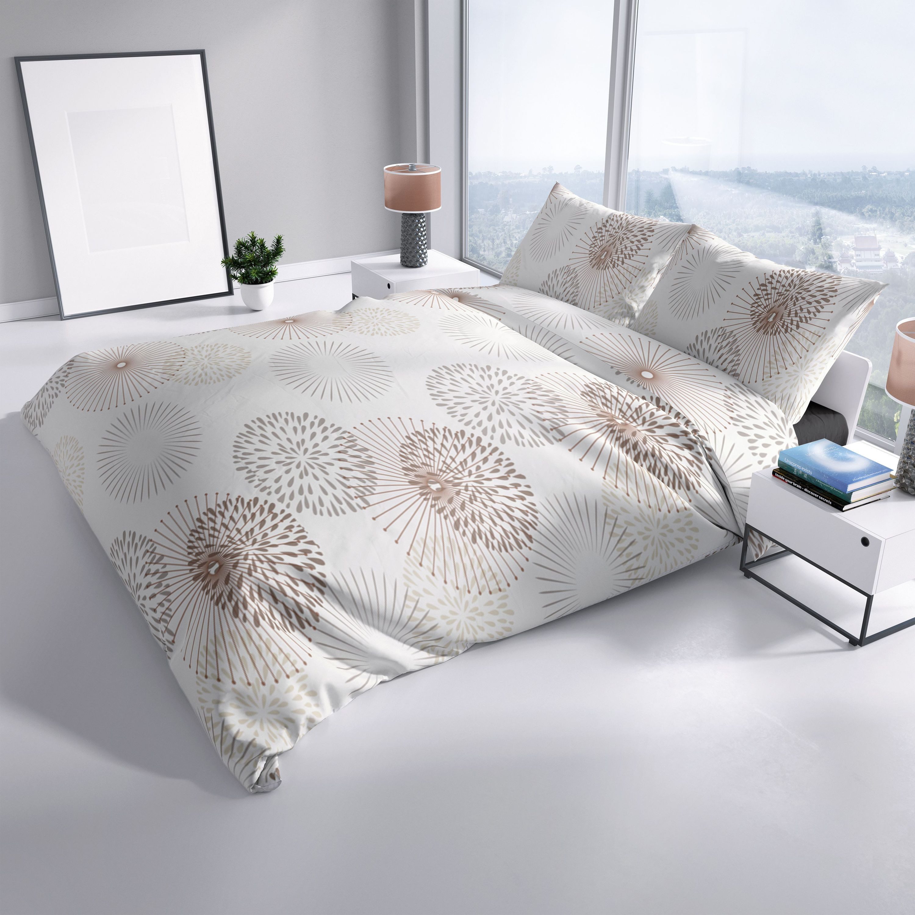 Leonado Vicenti Bettwäsche 135x200 cm warm und kuschelig, Fleece, Kreise mi günstig online kaufen