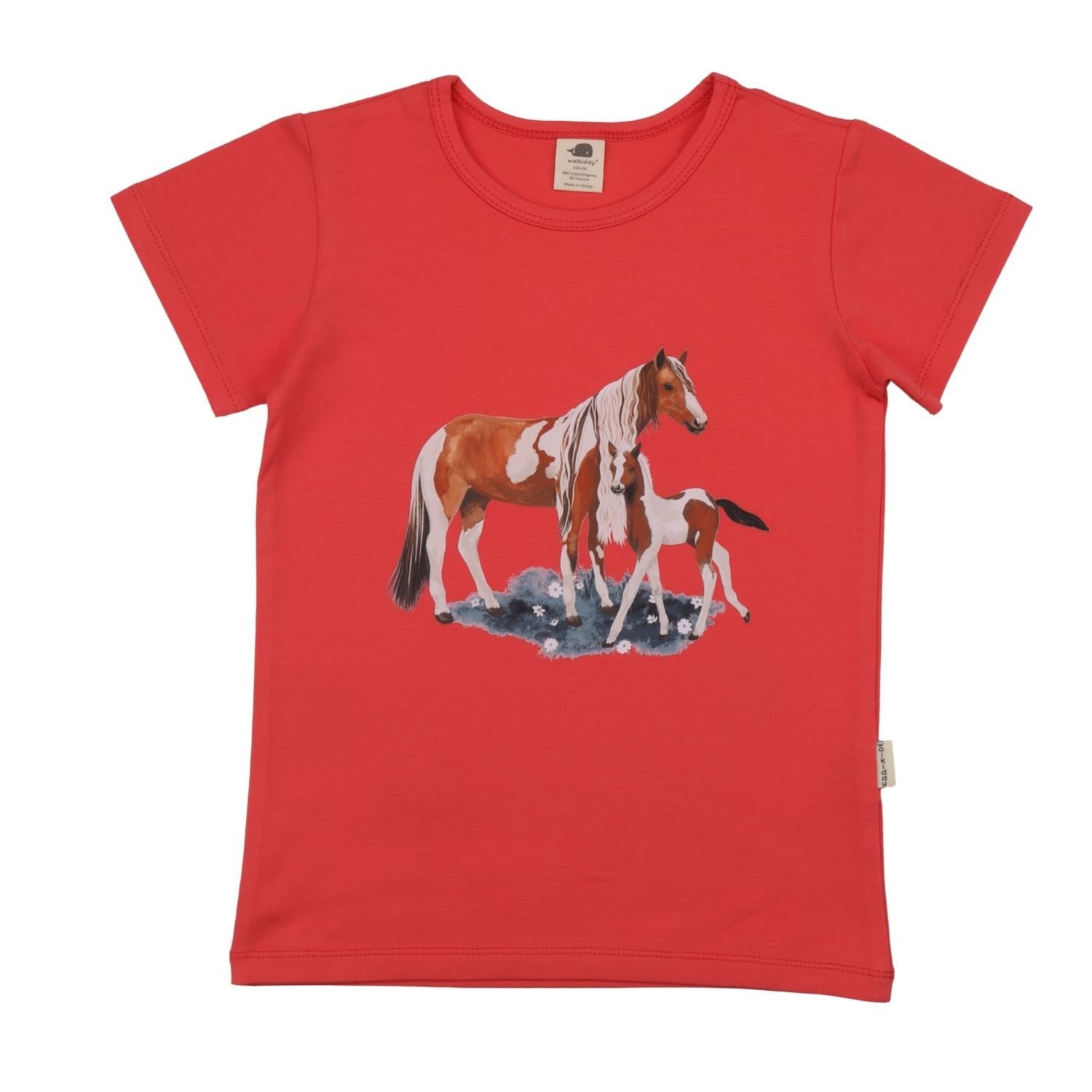 Walkiddy T-Shirt Walkiddy Little & Big Horses Kinder Bio Baumwolle GOTS Coral Bio Baumwolle,GOTS, Kinderbekleidung,nachhaltige Klamotten,T-Shirt