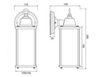 meineWunschleuchte LED Außen-Wandleuchte, LED wechselbar, Warmweiß, Hauswand Fassadenbeleuchtung Terrassenleuchten Anthrazit, Höhe 29cm