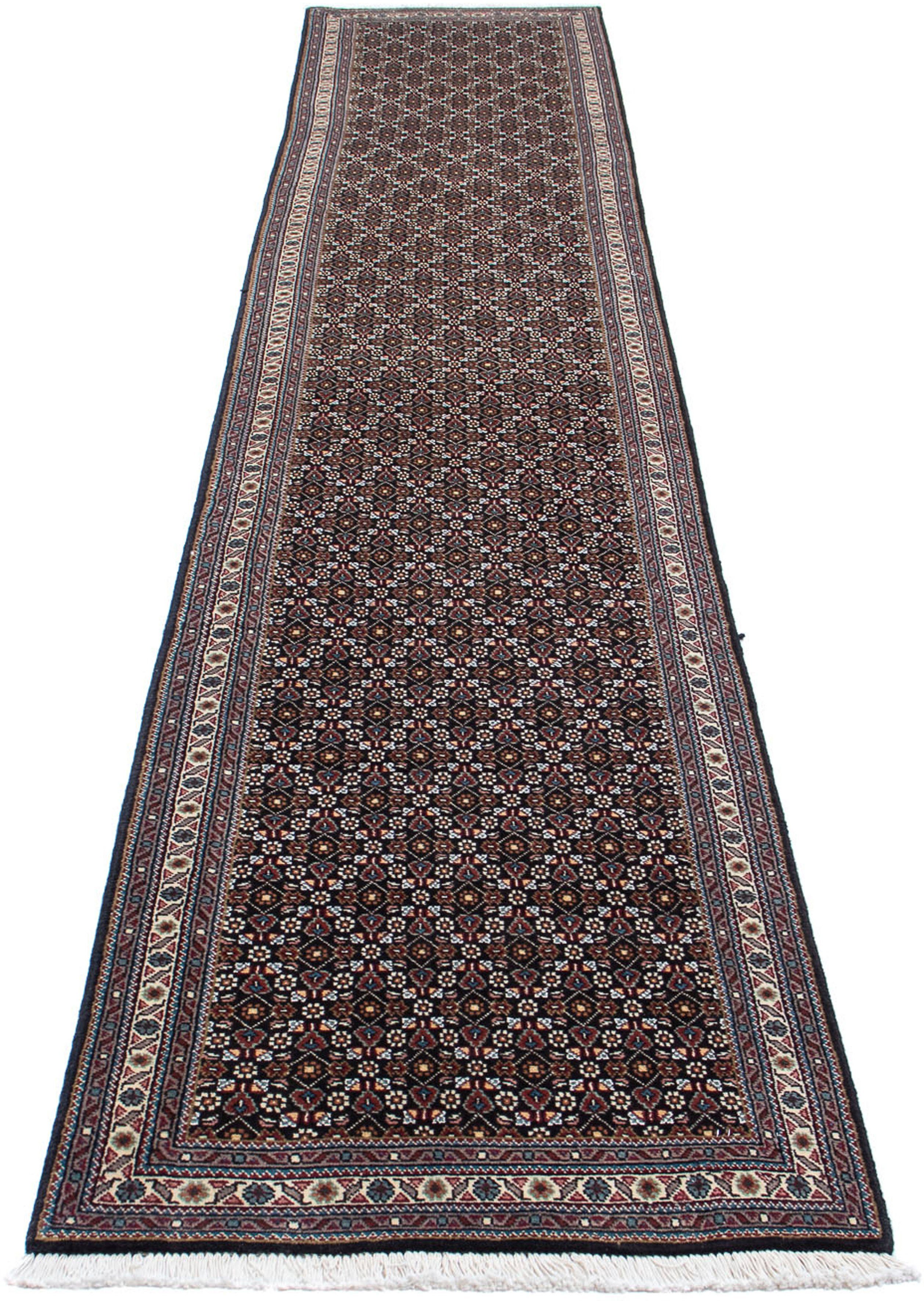 Orientteppich Perser - Täbriz - 392 x 67 cm - grau, morgenland, rechteckig, Höhe: 10 mm, Wohnzimmer, Handgeknüpft, Einzelstück mit Zertifikat