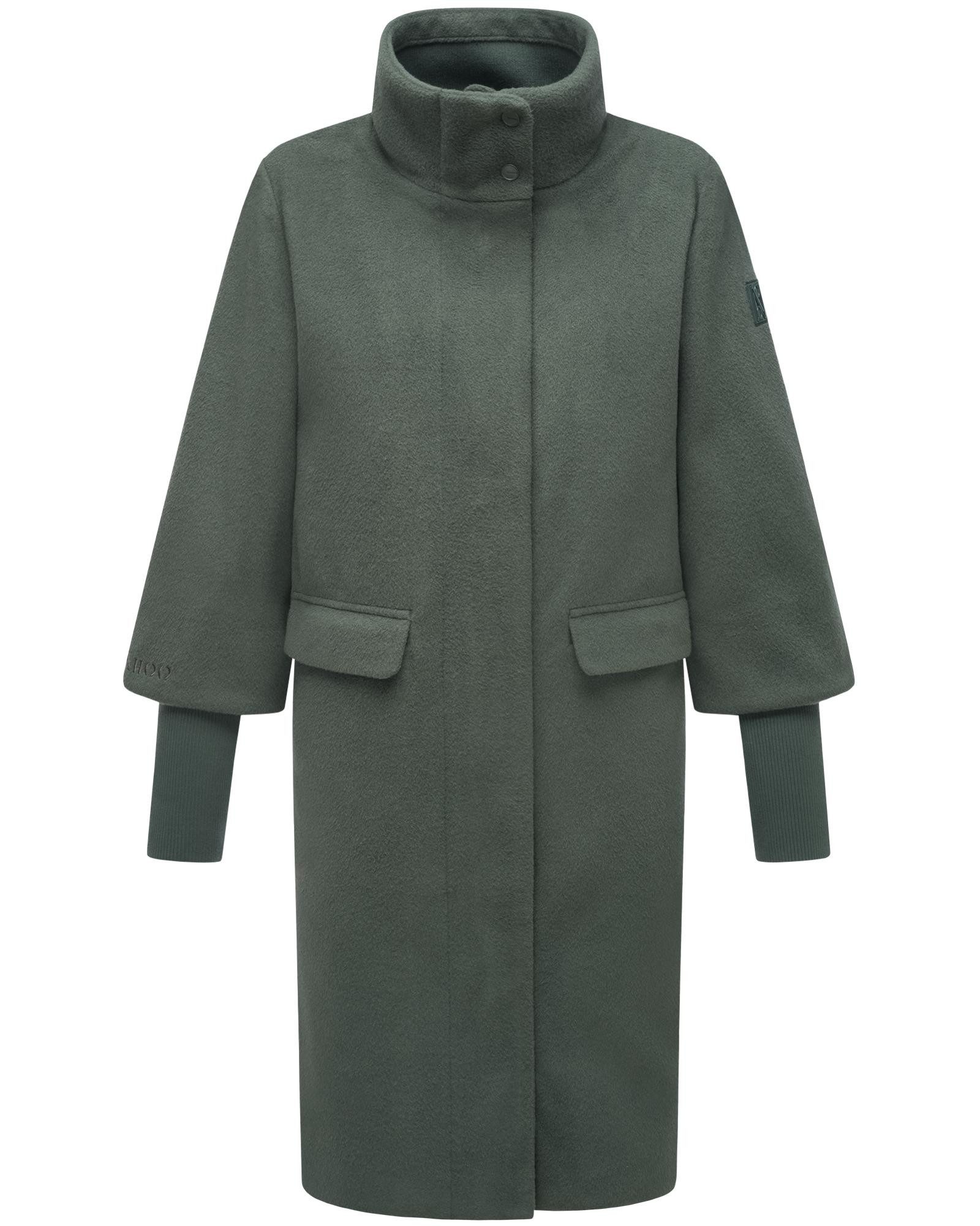 Navahoo Langmantel Polarblüte 14 modischer Damen Mantel in Woll-Optik mit Rippstrickärmeln