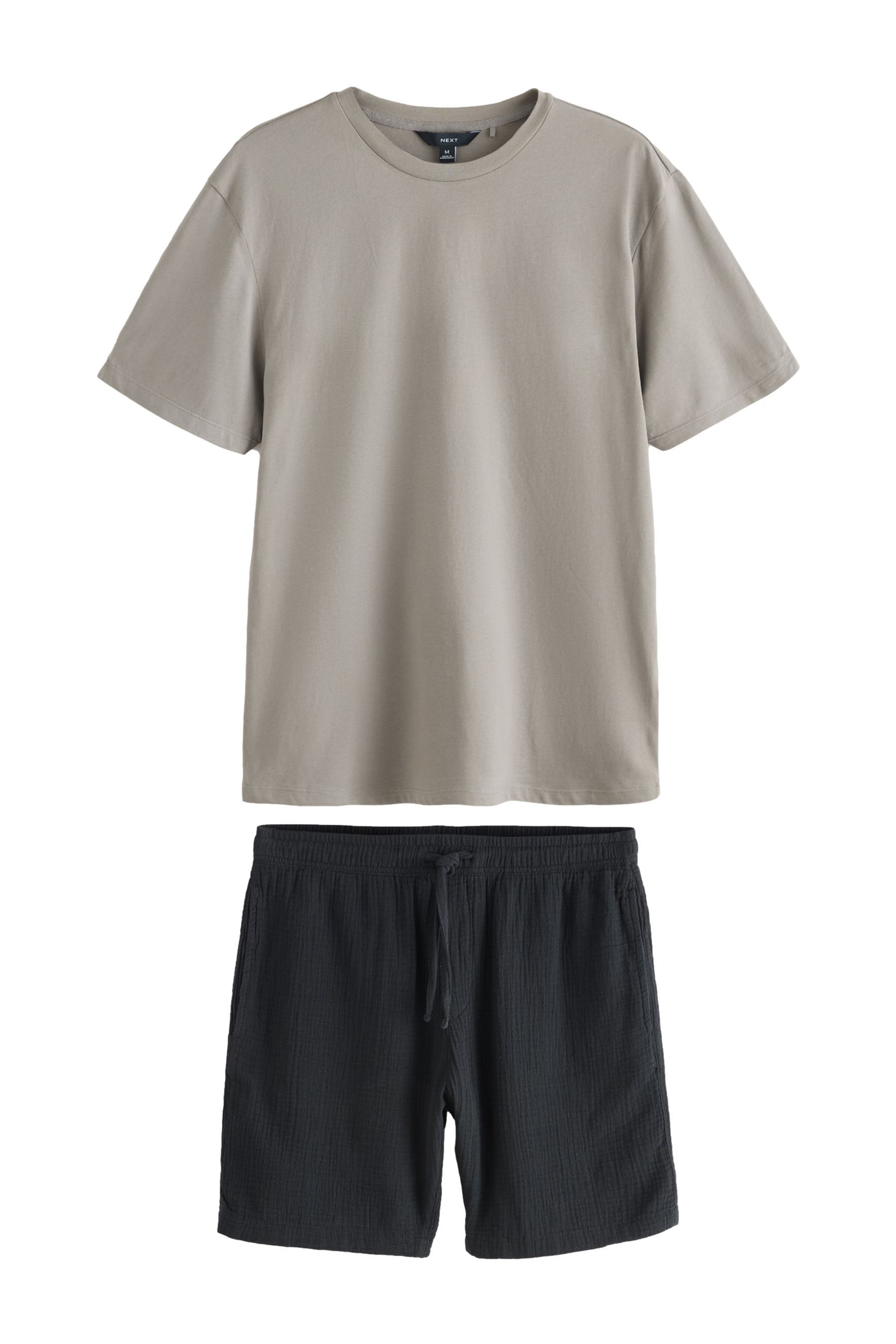 Loungeanzug Kurzarm-T-Shirt und strukturierte Shorts