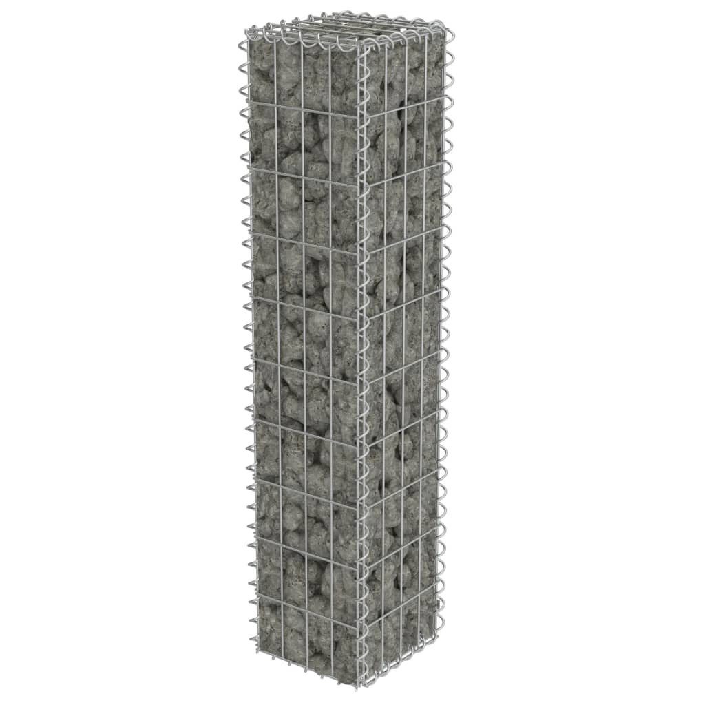 Gartentor Gabionenwand mit Abdeckung Verzinkter Stahl 2020100 cm