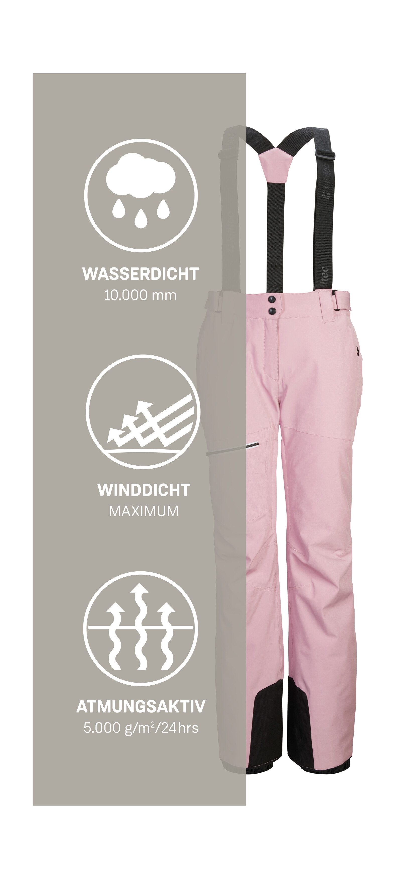 Killtec Skihose KSW 60 WMN SKI PNTS Skihose mit 4-Wege-Stretch, wasserdicht, atmungsaktiv, Kantenschutz