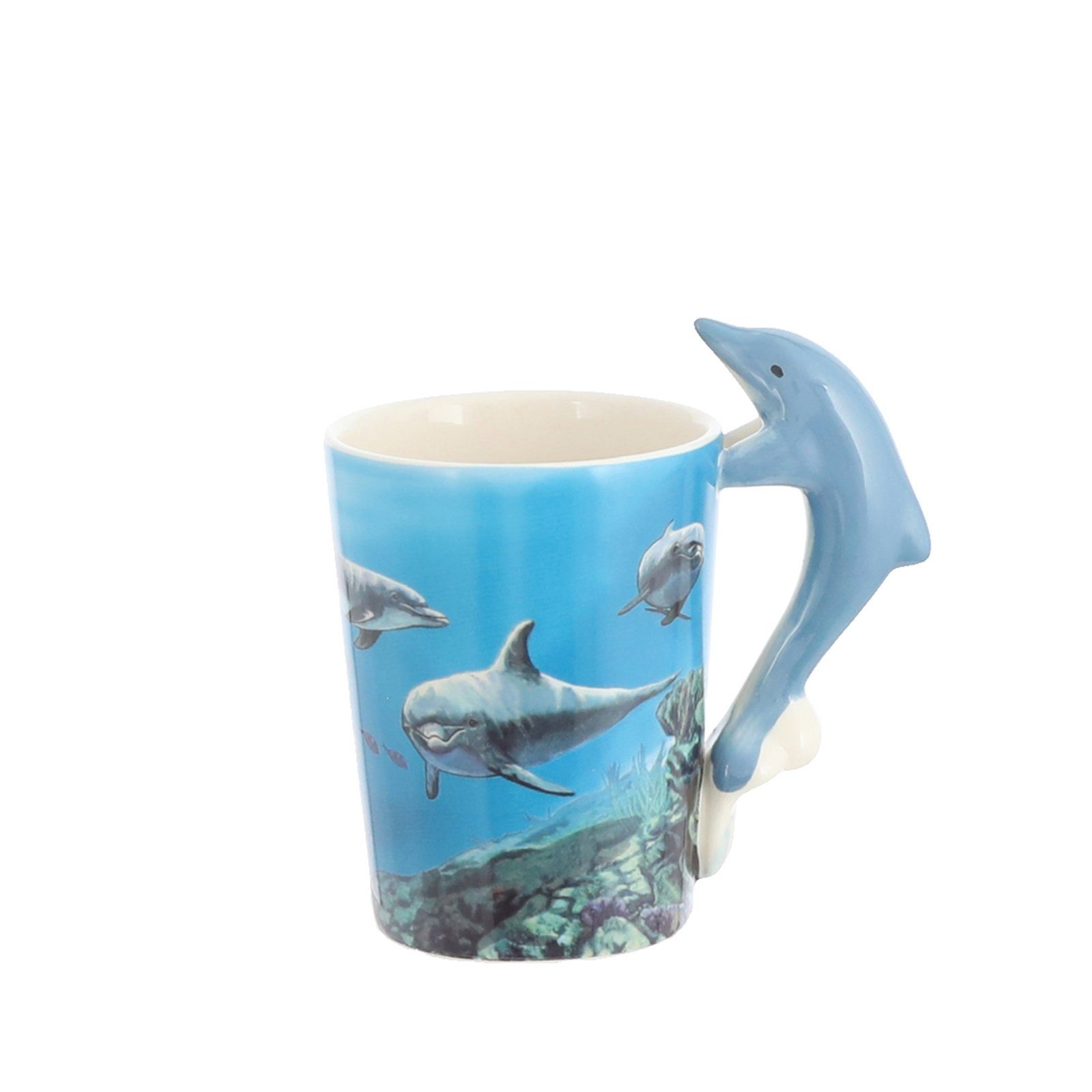 Tasse Kaffeetasse HTI-Living Teetasse Becher Keramik, Delfin,
