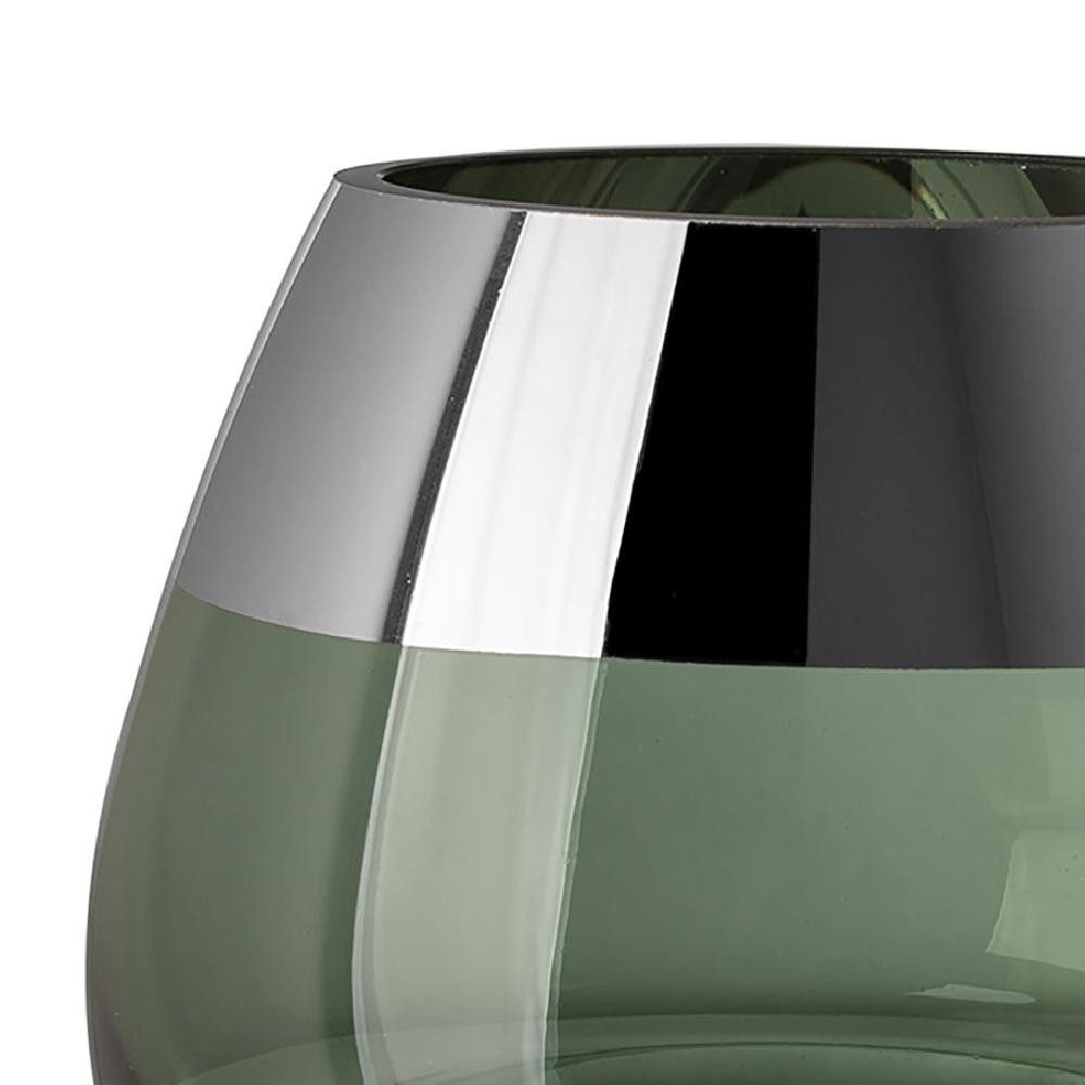 Fink Kerzenhalter Windlicht Bella Grün mit Platinrand (11cm) – Bild 3 von 5