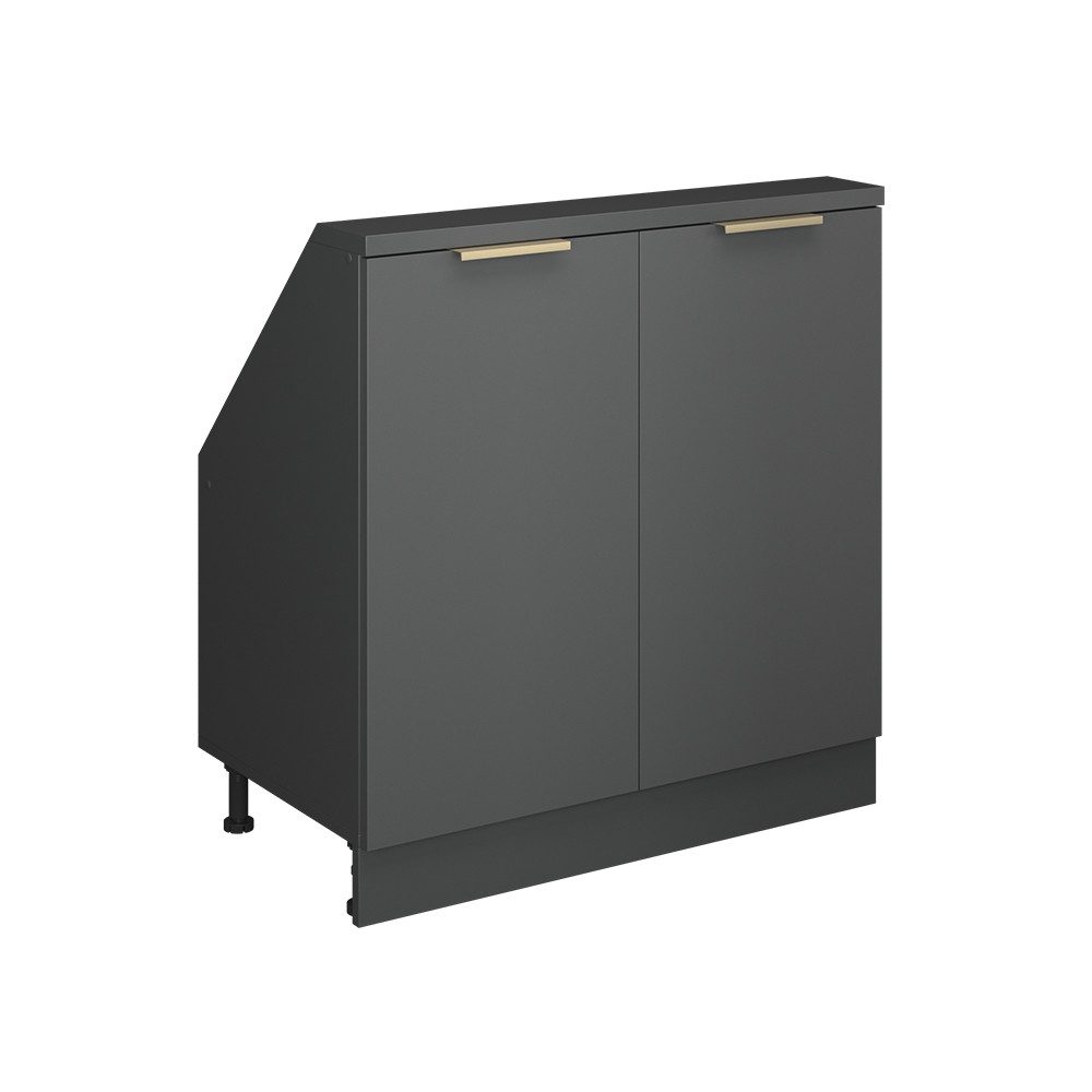 Vicco Kommode Rion, Anthrazit-Gold, 80 x 81.6 cm mit 2 Türen (1 St)
