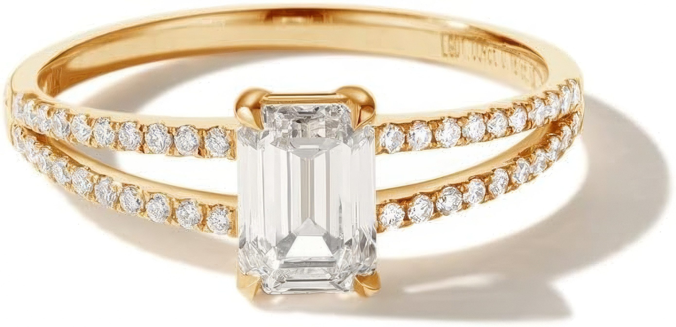 Jumpeak Diamantring 1ct Diamantring im Smaragdschliff, Damenring aus 585er Sterlingsilber, D Vs1 2ex Geburtstagsgeschenk, Hochzeitsgeschenk, mit IGI-Zertifikat