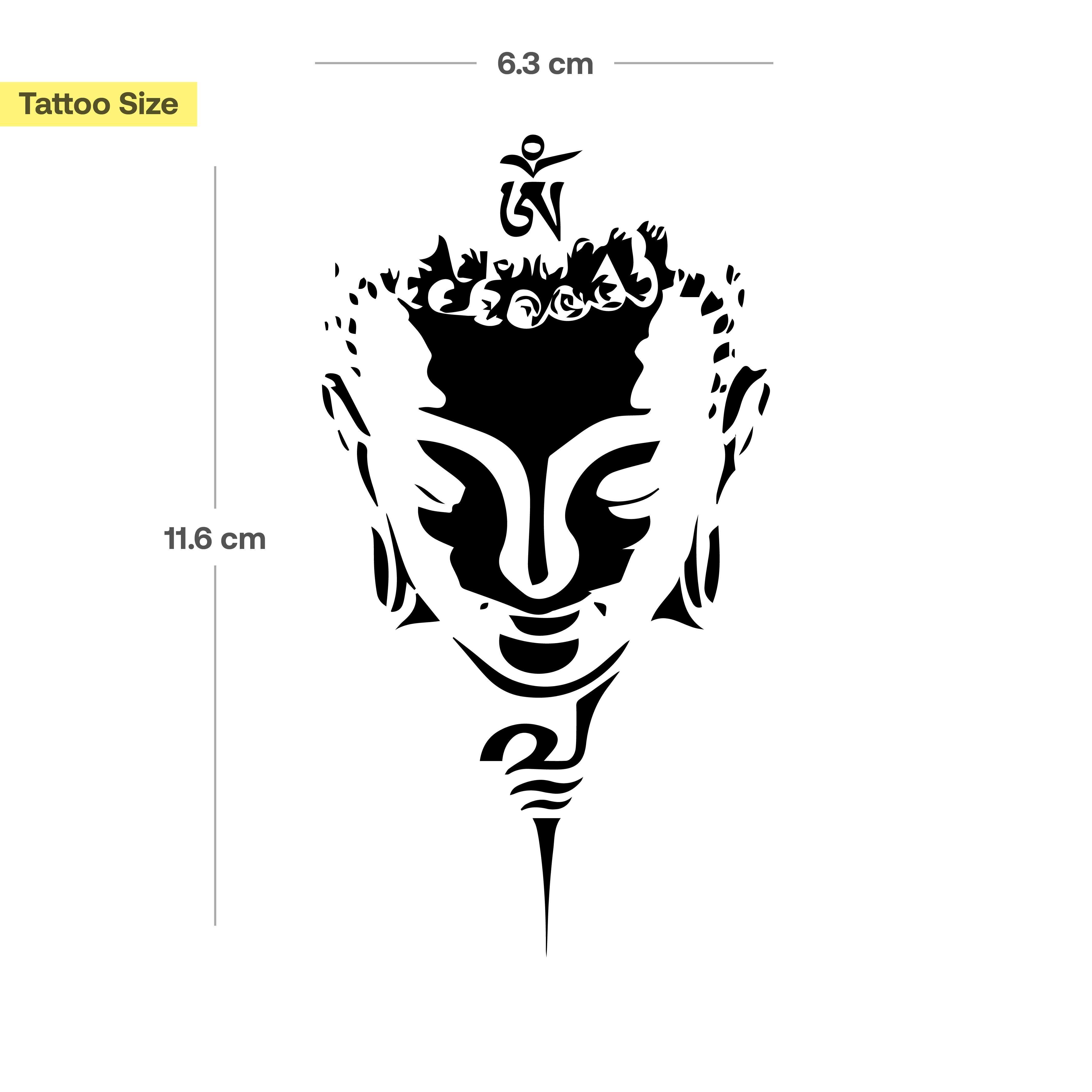 Inkster Schmuck-Tattoo Buddha Gesicht Tattoo, wasserfestes temporäres Tattoo, 2 Wochen Halt