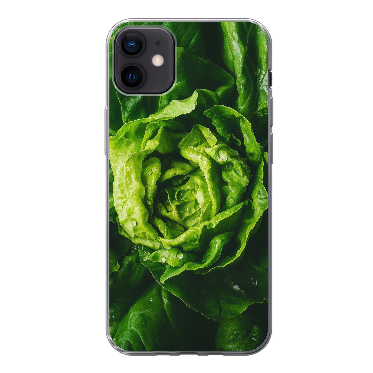 MuchoWow Handyhülle für Apple iPhone 12 Mini Gemüse - Kopfsalat - Grün, Smartphone-Bumper, Print, Handy Schutzhülle Dünn