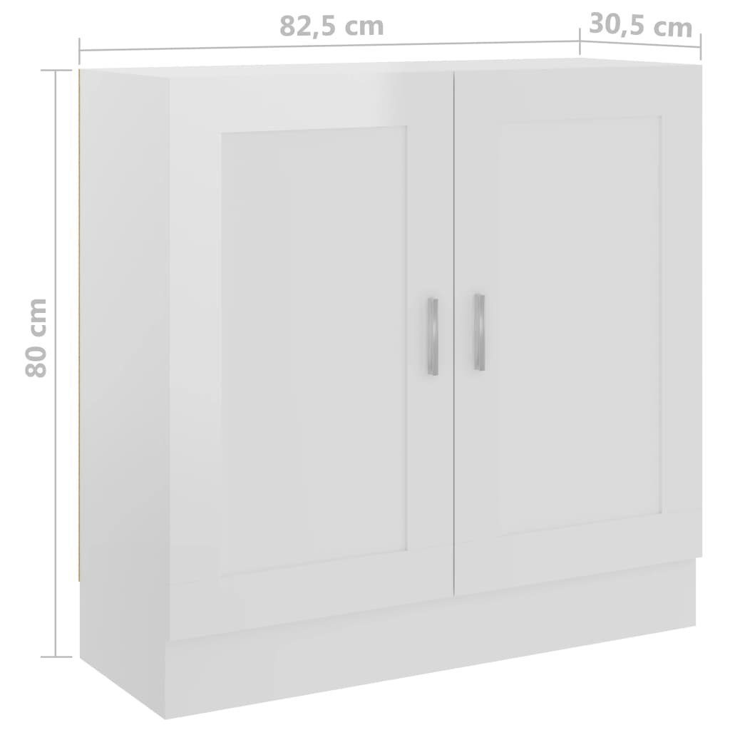 Holzwerkstoff, cm Bücherregal 1-tlg. Hochglanz-Weiß vidaXL Bücherschrank 82,5x30,5x80