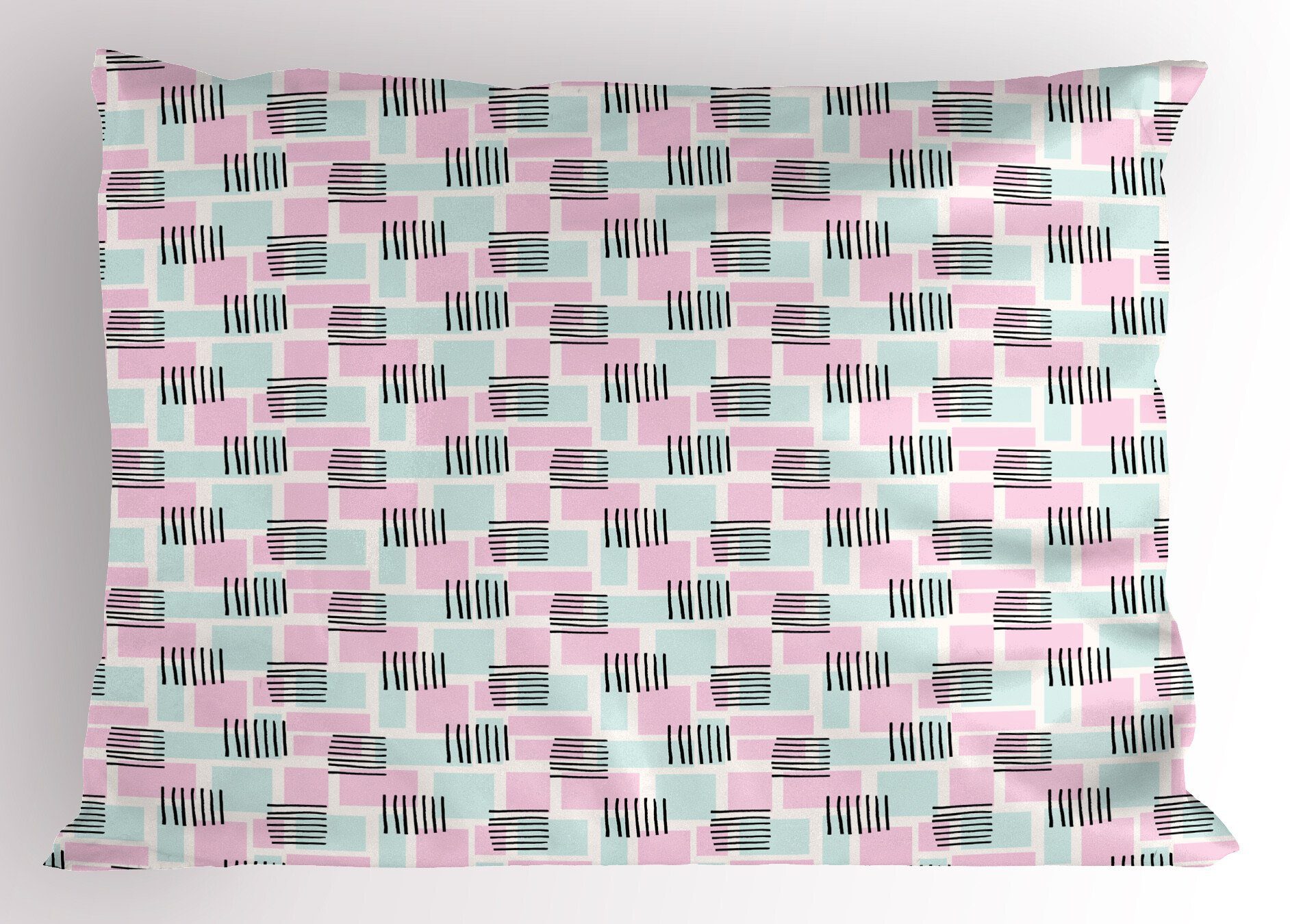 King Streifen Kissenbezüge Rectangles Standard Abakuhaus Size Dekorativer Stück), (1 Geometrisch und Kissenbezug, Gedruckter