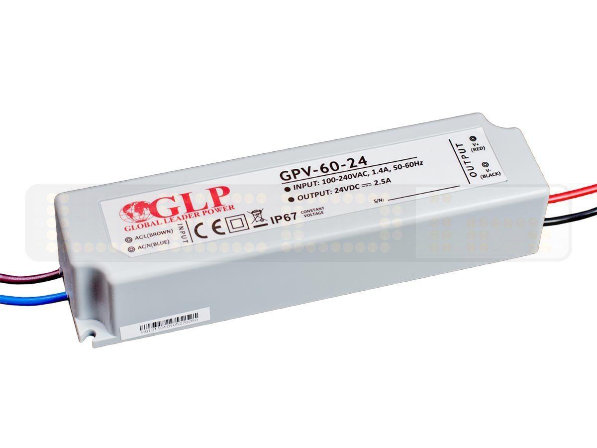 Netzteil für LED-Streifen und LED-Streifen wasserdicht GPV-75-12 - 12V / 6A  / 72W