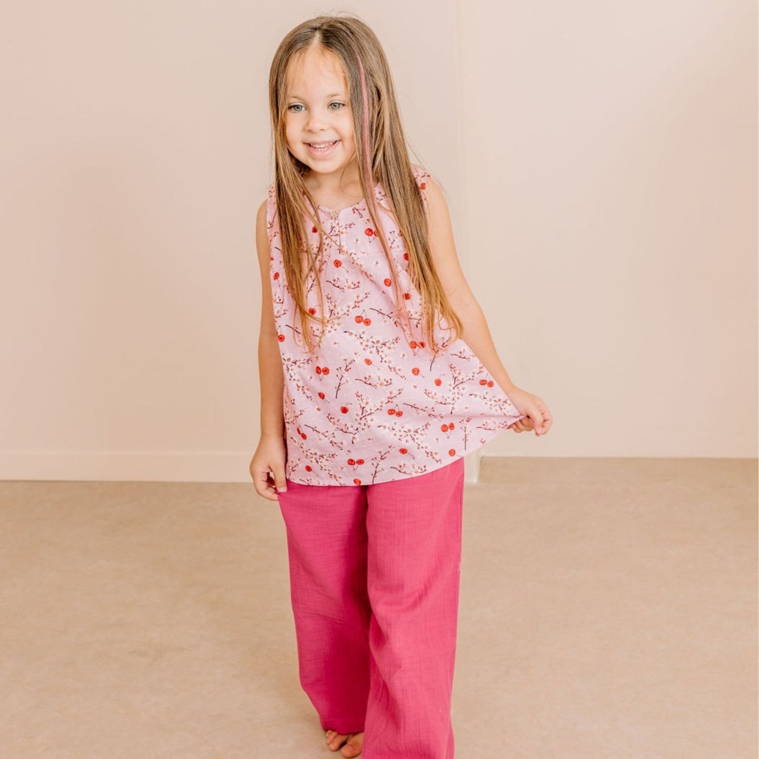 Walkiddy Stoffhose Hose in Pink aus Bio-Baumwolle für Kinder Bio Baumwolle,GOTSKinderbekleidung,nachhaltige Klamotten,Hose