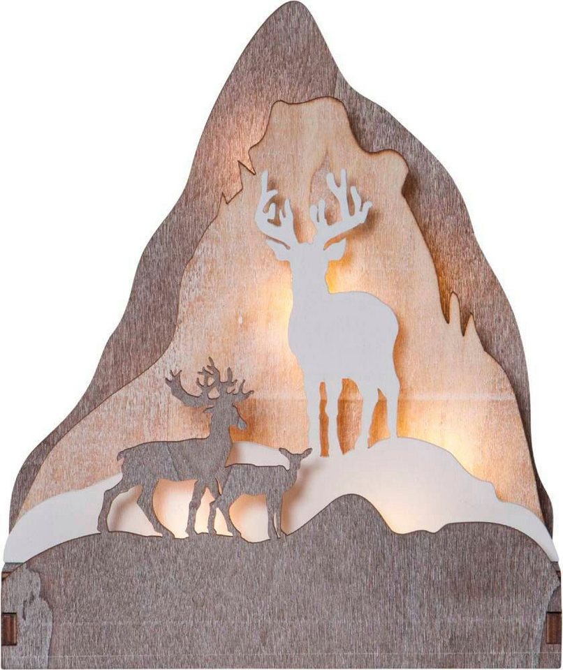 EGLO LED Dekolicht FAUNA, LED fest integriert, Warmweiß, weiß / L18 x H21 x  B6 cm / inkl. 10 x LED-Platine / Weihnachtsdeko