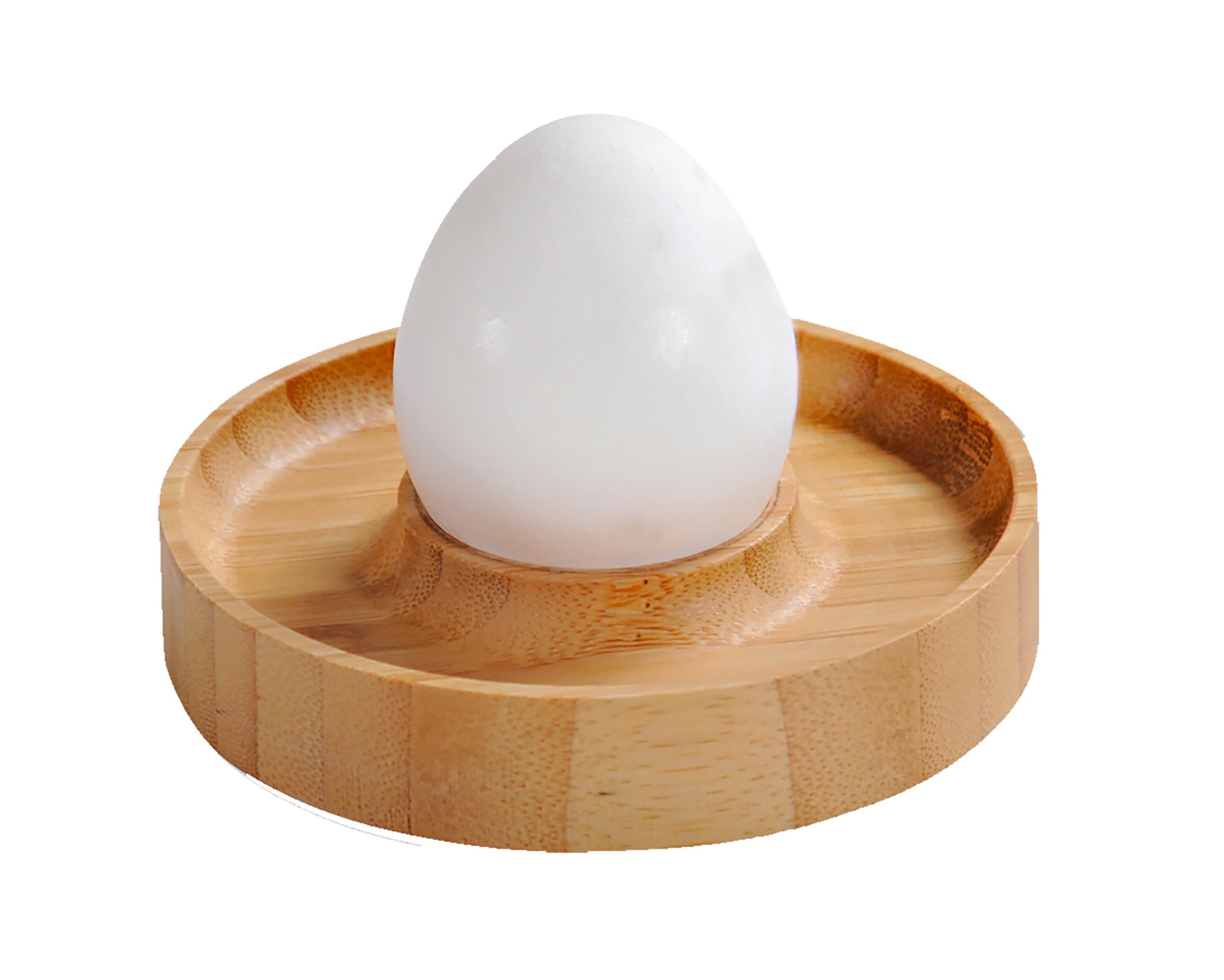 Kesper Eierbecher 4x EIERBECHER Bambus FSC Ø10cm rund Eierhalter Eierbehälter 56, (4-tlg), Eierständer Holz