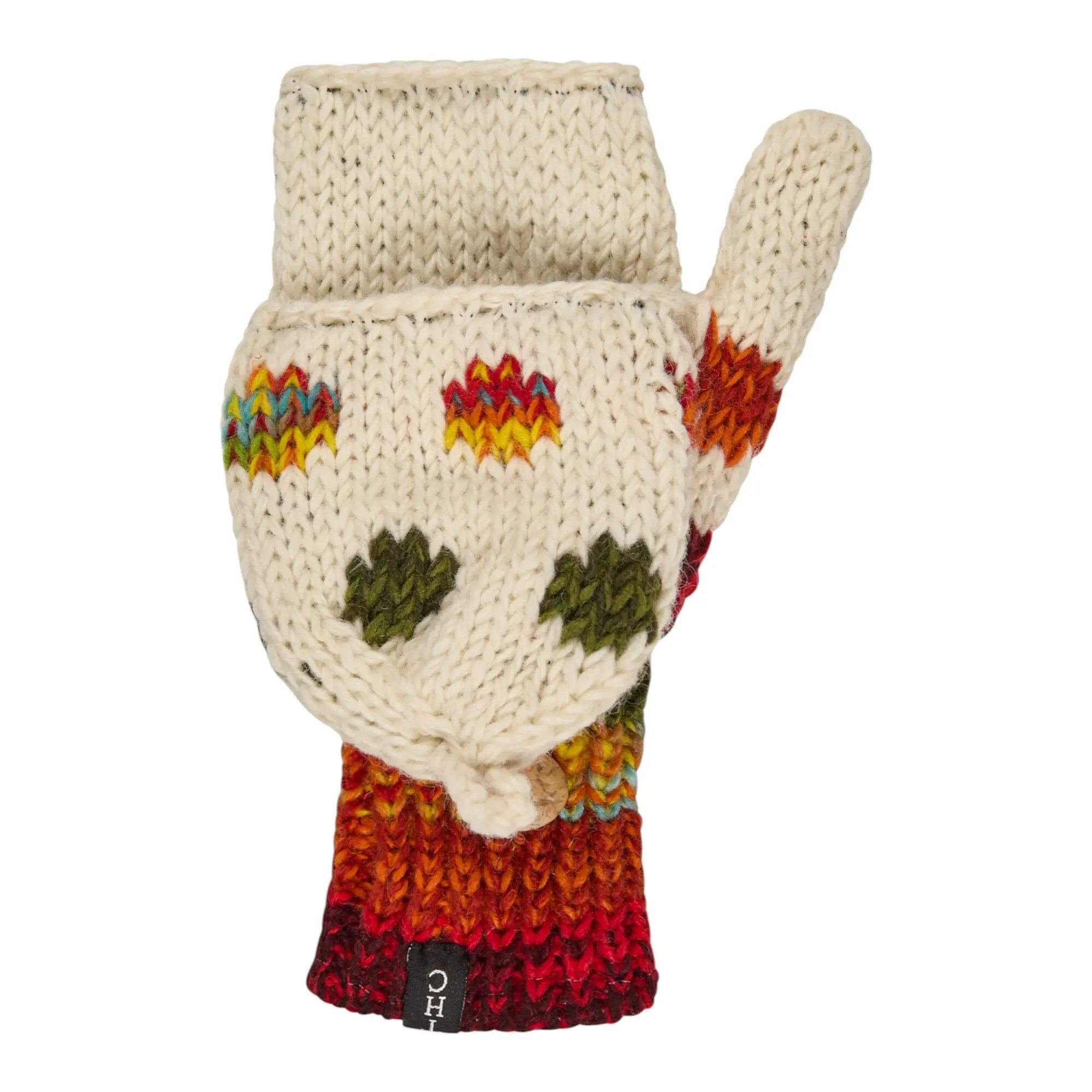 THC Natural Line Strickhandschuhe THC Klapphandschuhe 840 gepunktet (1 Paar, 1-St., 1 Paar) abklappbare Fingerspitzen