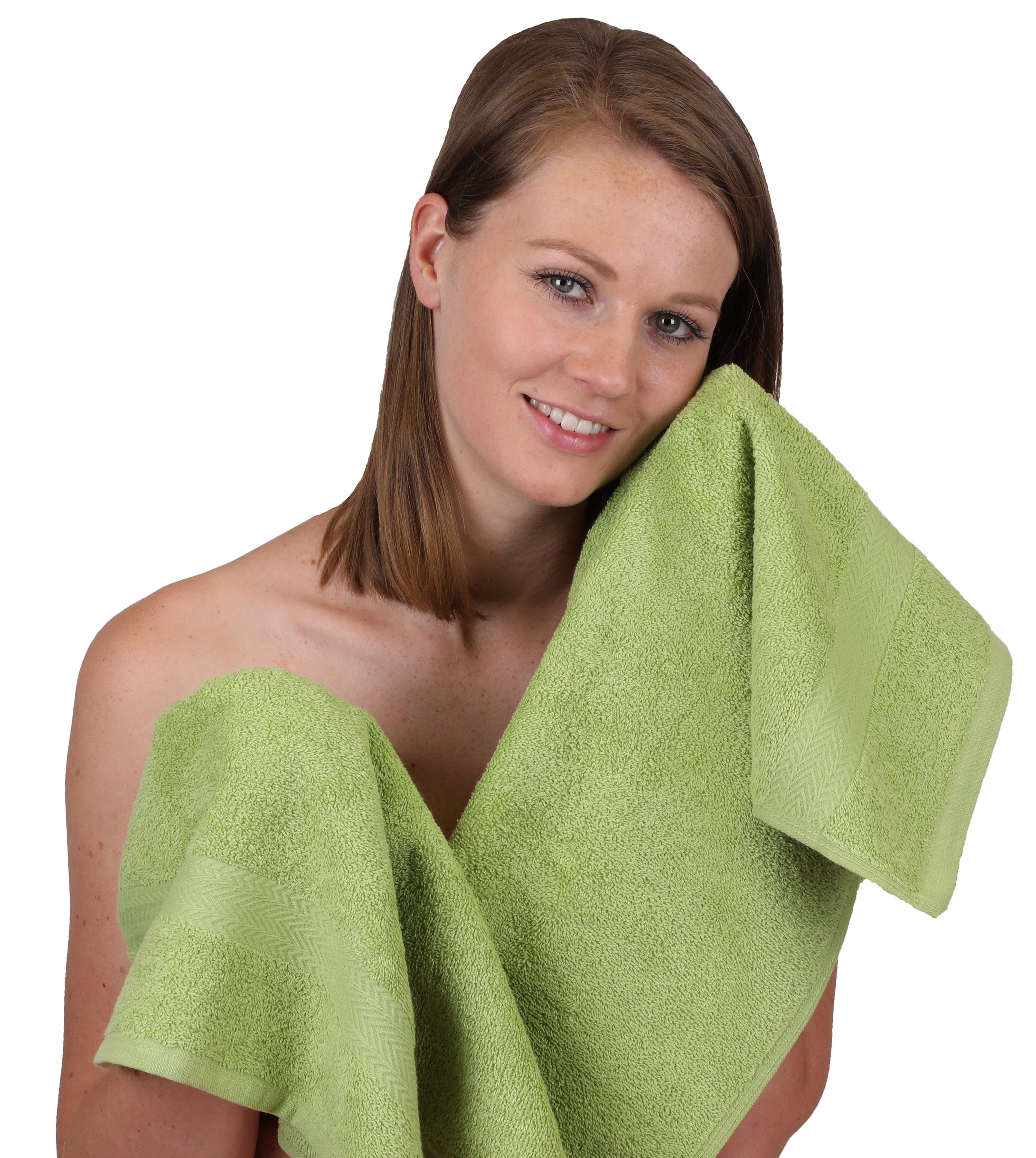 Betz Handtuch 2 100% (4-tlg) Duschtücher, Handtücher und PREMIUM avocadogrün Baumwolle, 2 Set 4-tlg