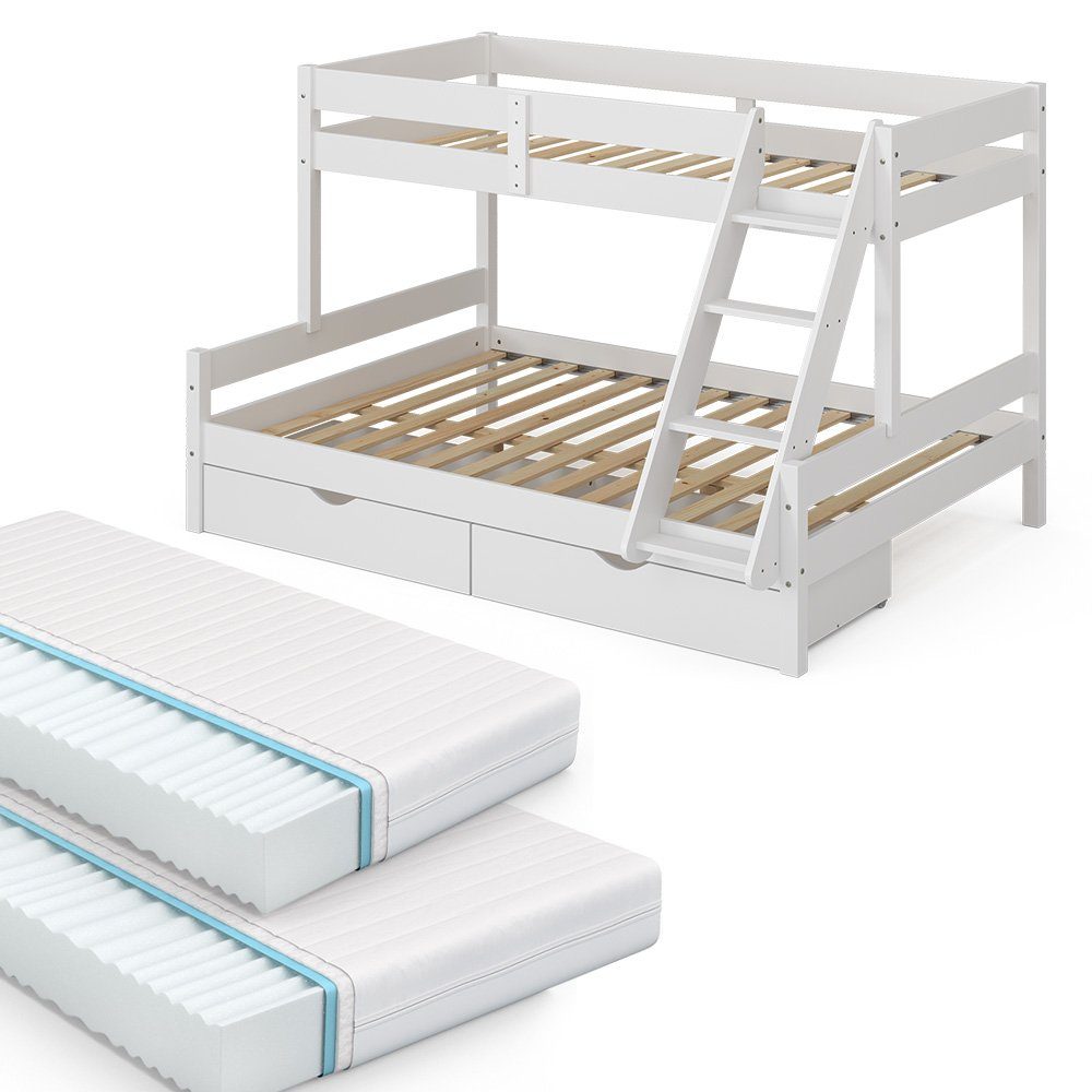 VitaliSpa® Etagenbett Everest, Weiß, 140x200 / günstig online kaufen