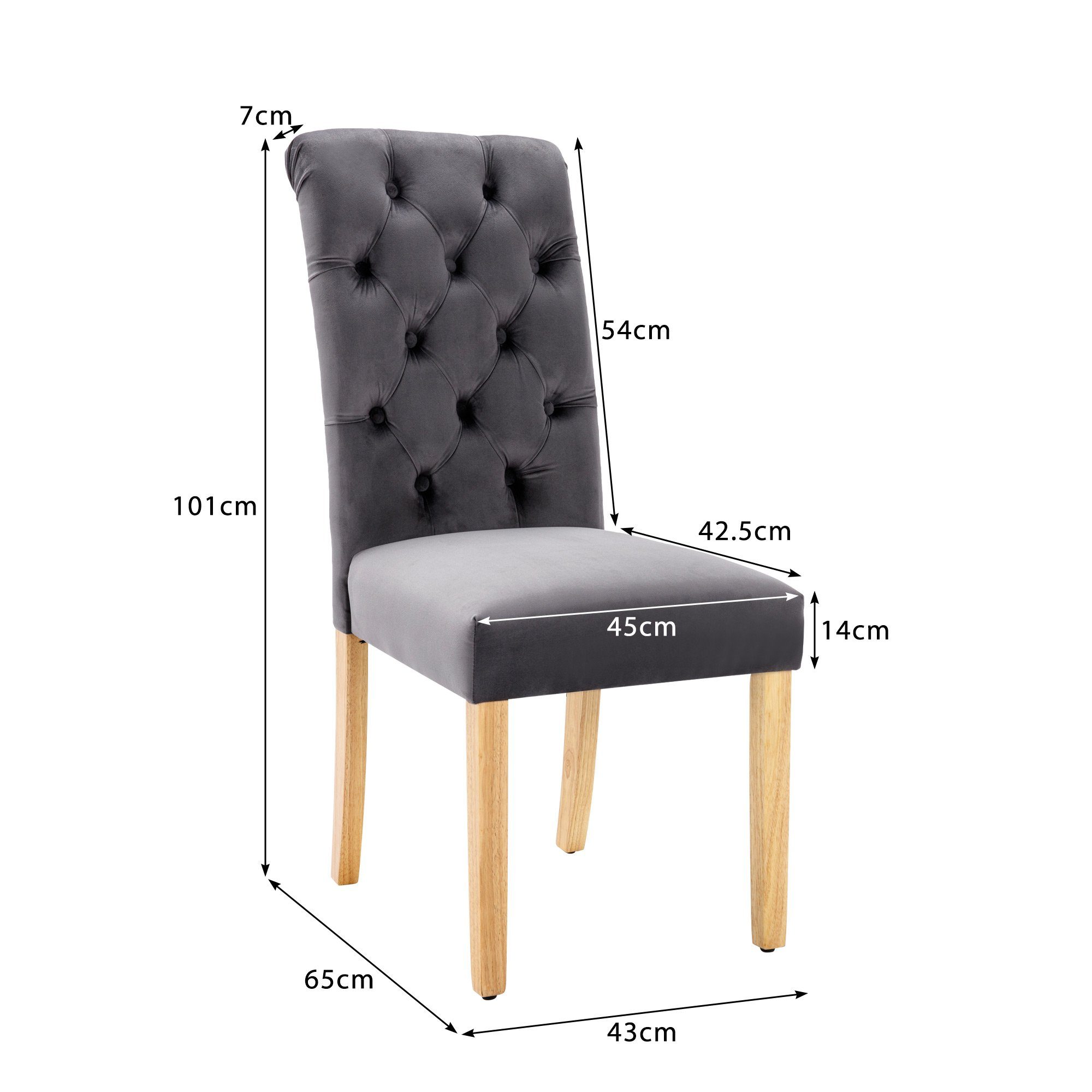 Flieks Esszimmerstuhl (6 St), 6er Set Polsterstuhl Wohnzimmerstuhl Samt mit günstig online kaufen