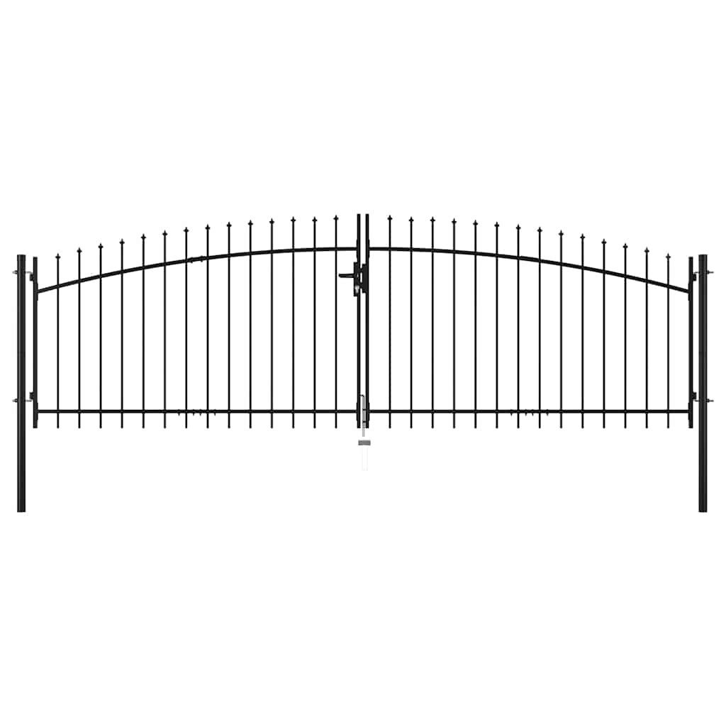 vidaXL Gartentor Doppeltür-Gartentor Woerden mit Speerspitze 400 x 199,5 cm – Bild 2 von 5