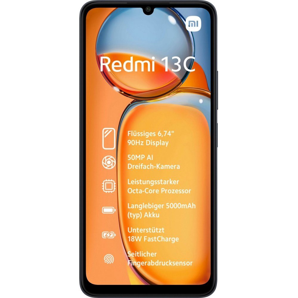 Xiaomi Redmi 13C 128 GB Smartphone Speicherplatz) (6,7 black GB midnight Smartphone 128 / Zoll, - 6 - GB