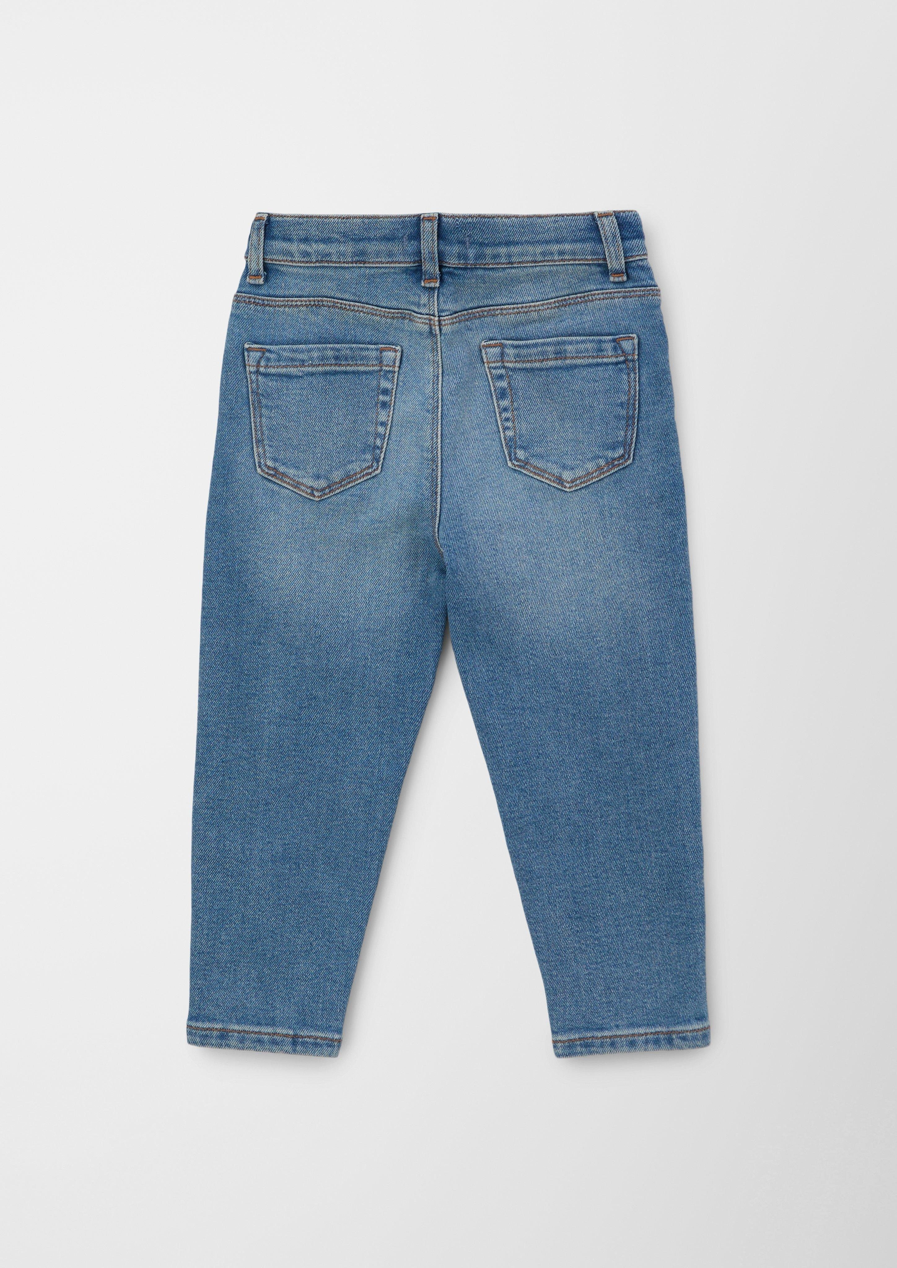 / Stoffhose Kontrastnähte Mom Tapered Fit Waschung, Rise Ankle-Jeans Relaxed Leg / s.Oliver High /
