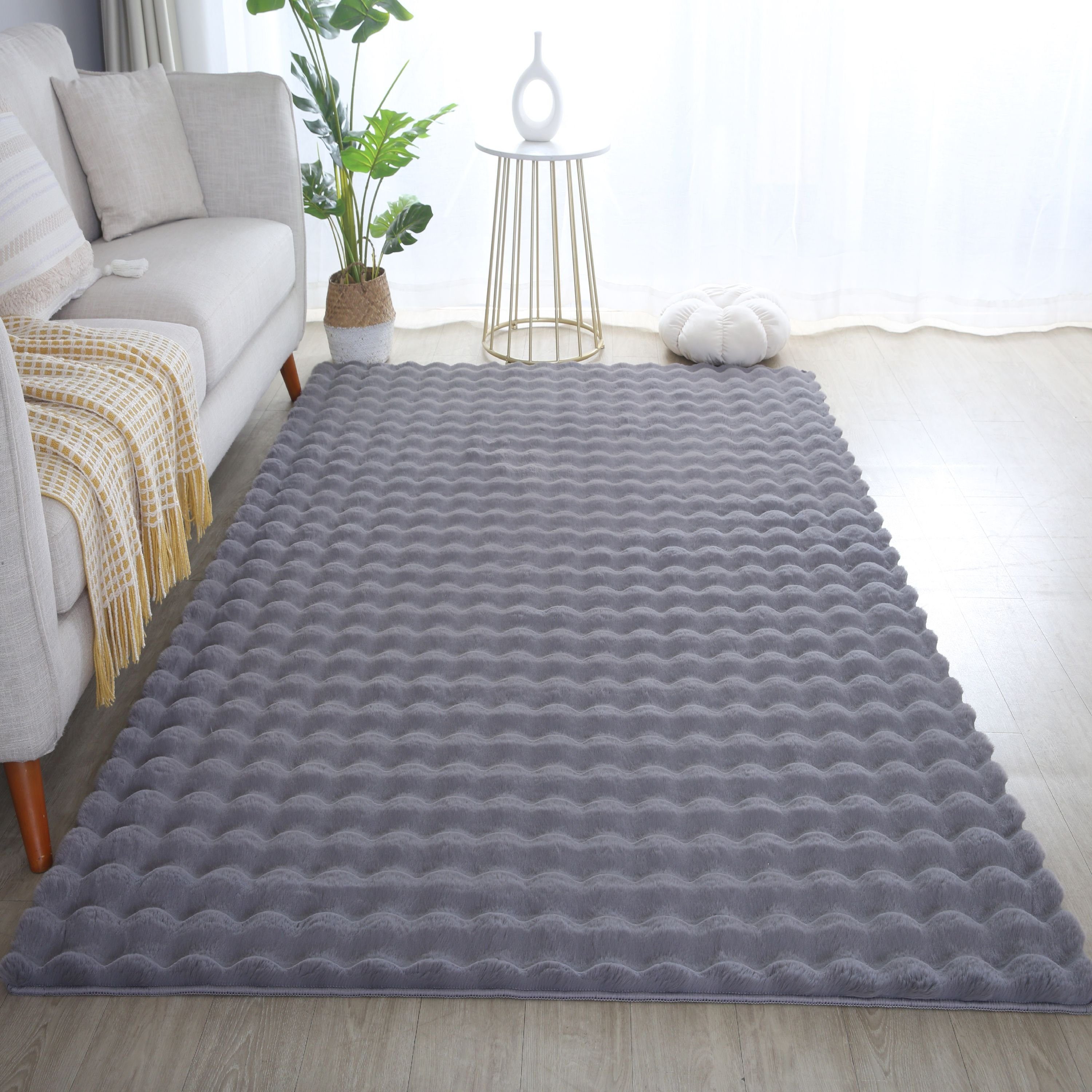 Einfarbig, Läufer, Grau - Unicolor 25 mm, Teppich Teppich Teppium, Wohnzimmer Höhe: