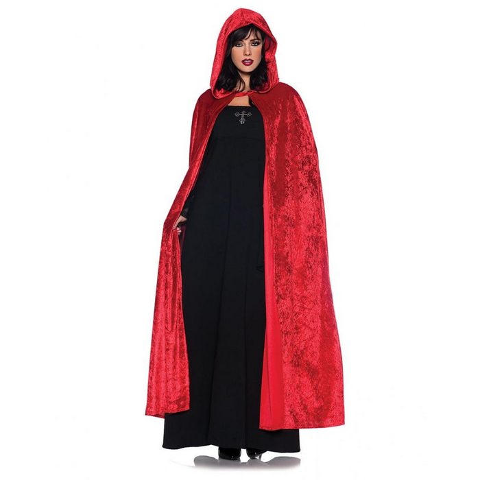 Horror-Shop Vampir-Kostüm Roter Samt Umhang