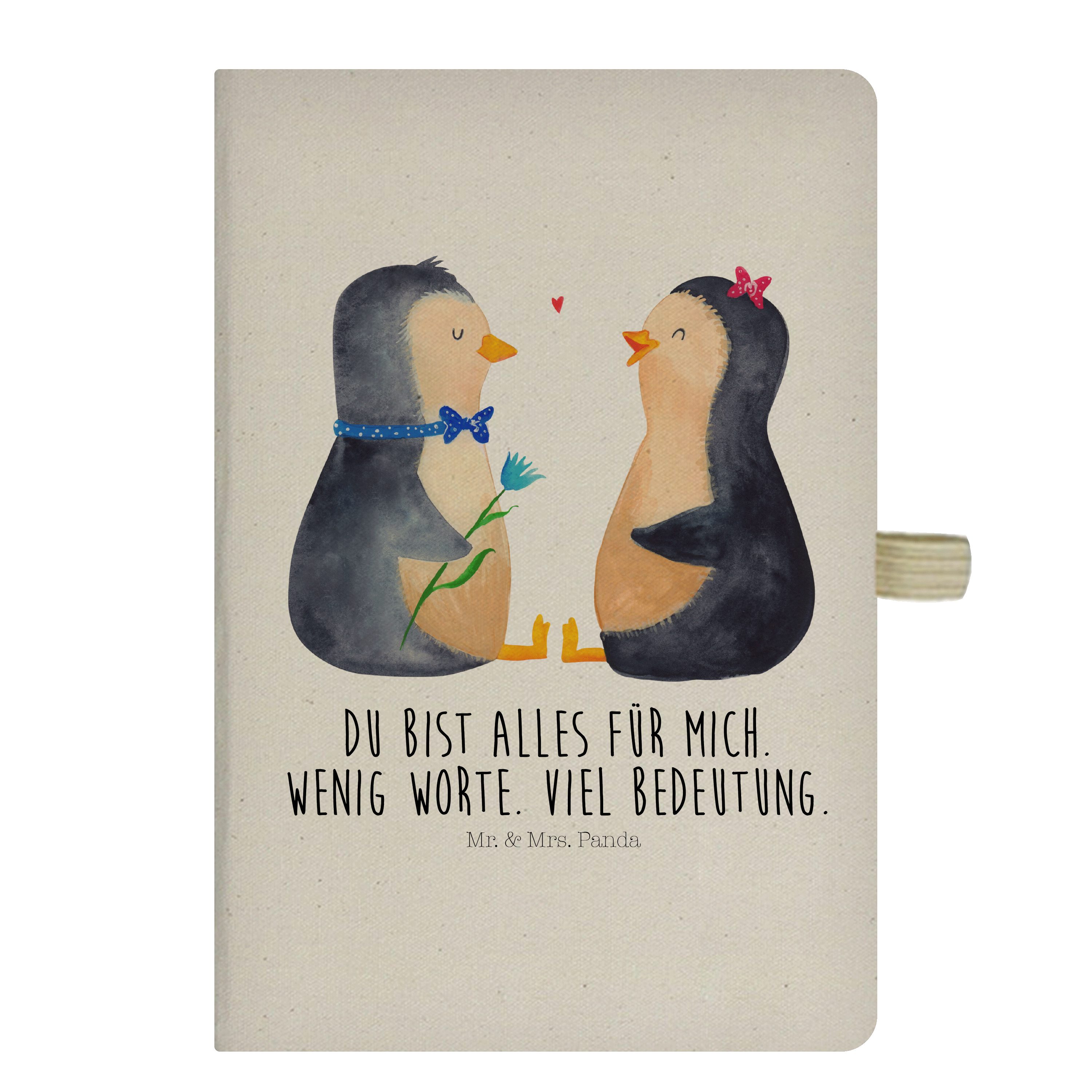 Mr. & Mrs. Panda Notizbuch Pärchen große Geschenk, v Transparent - Schreibheft, Liebe, - Pinguin