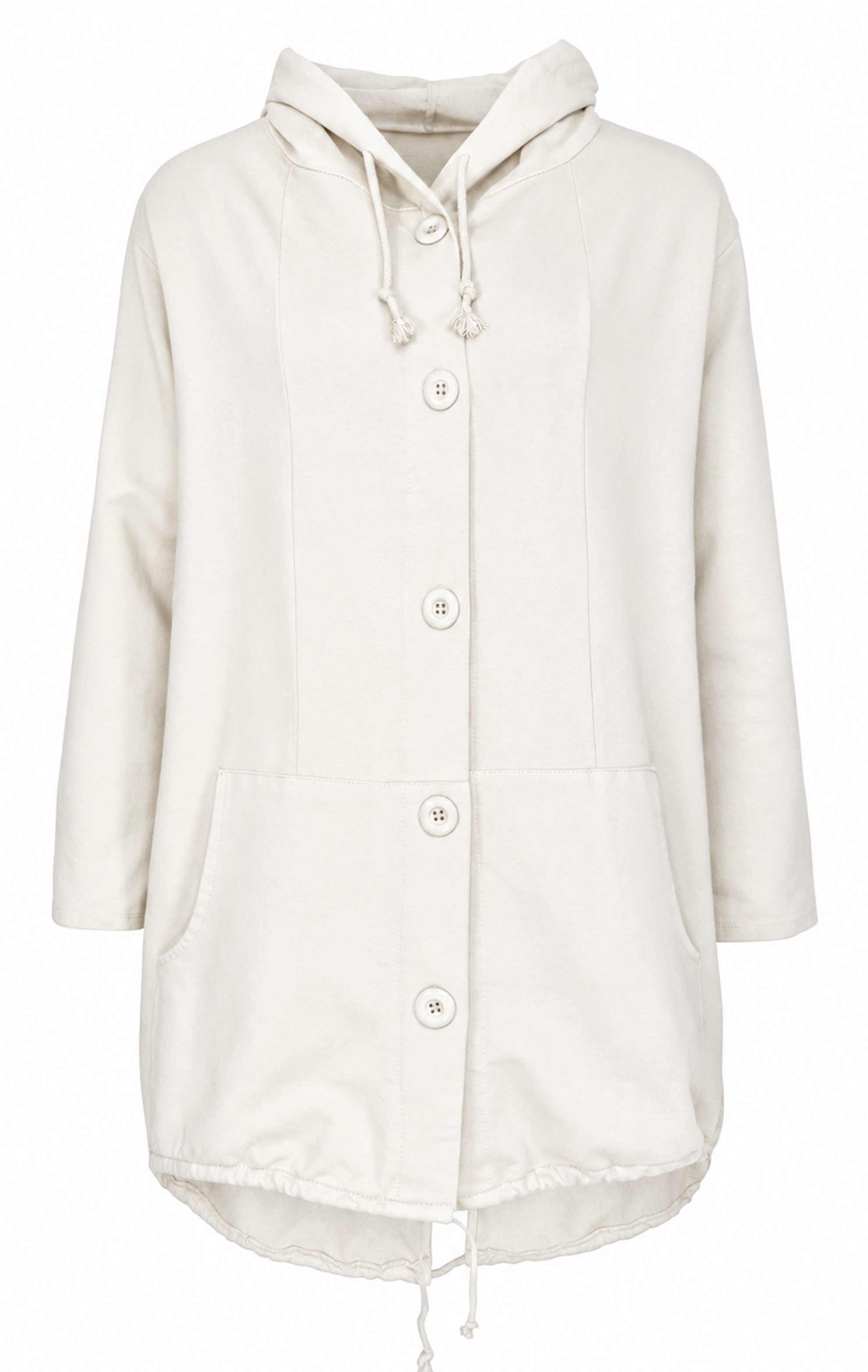 dy_mode Langjacke Damen Übergangsjacke mit Kapuze Freizeitjacke Parka-Stil Herbstjacke in Unifarbe, mit Kapuze